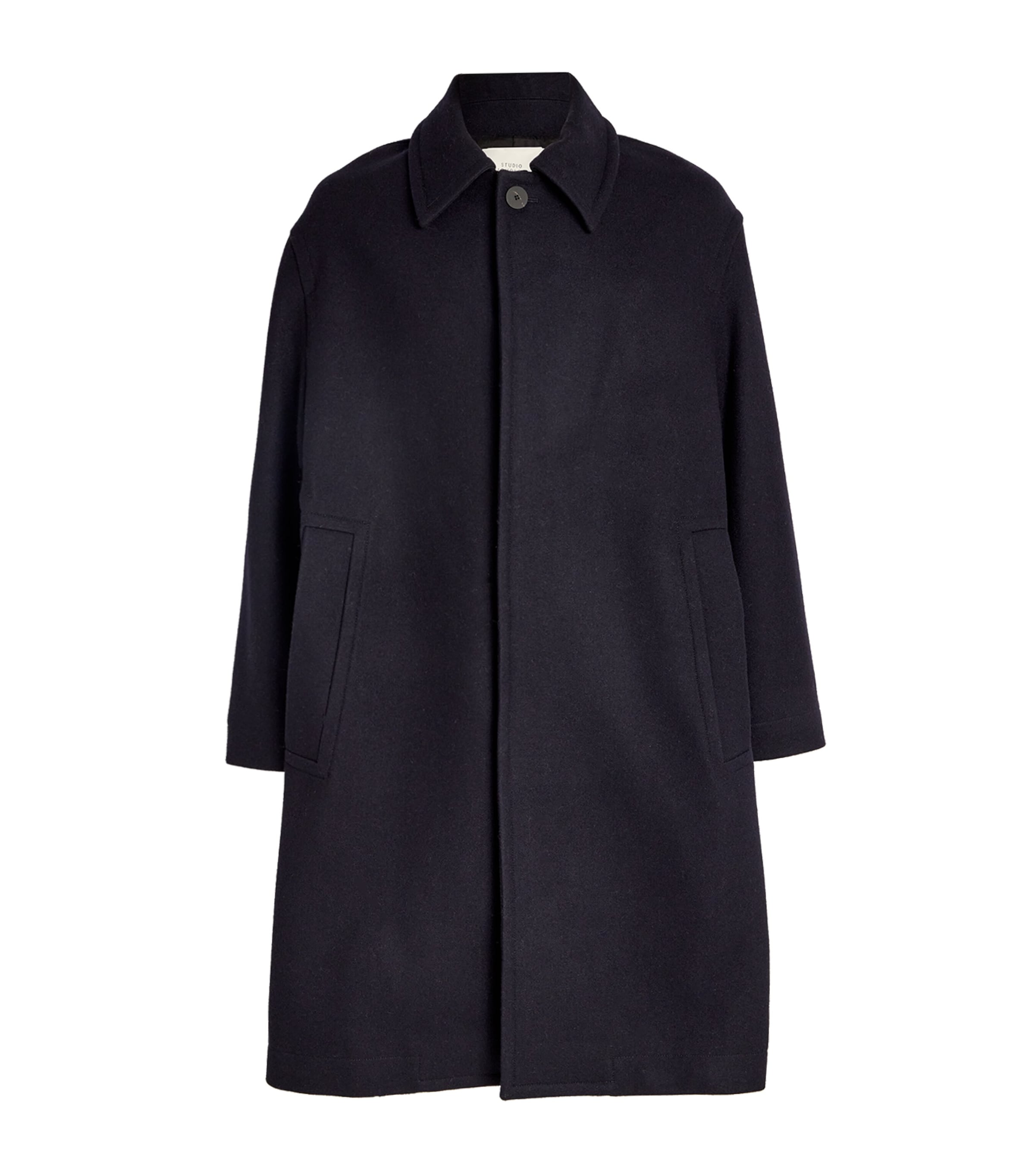 Studio Nicholson Wool-blend Melton Coat In Navy