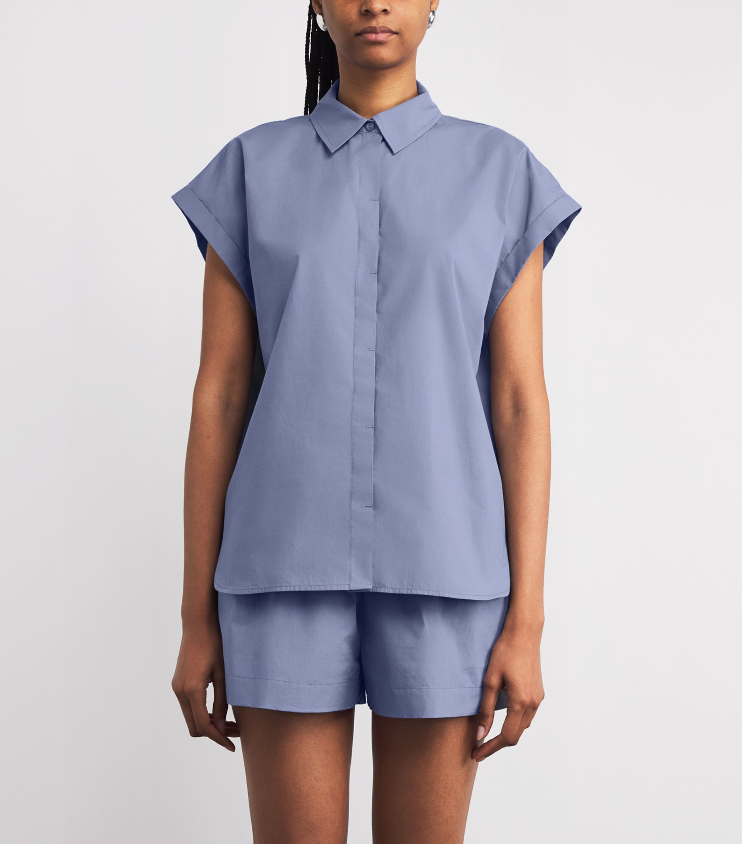 Matteau Womens Cotton Poplin Relaxed Shirt Steel/ste Image 3