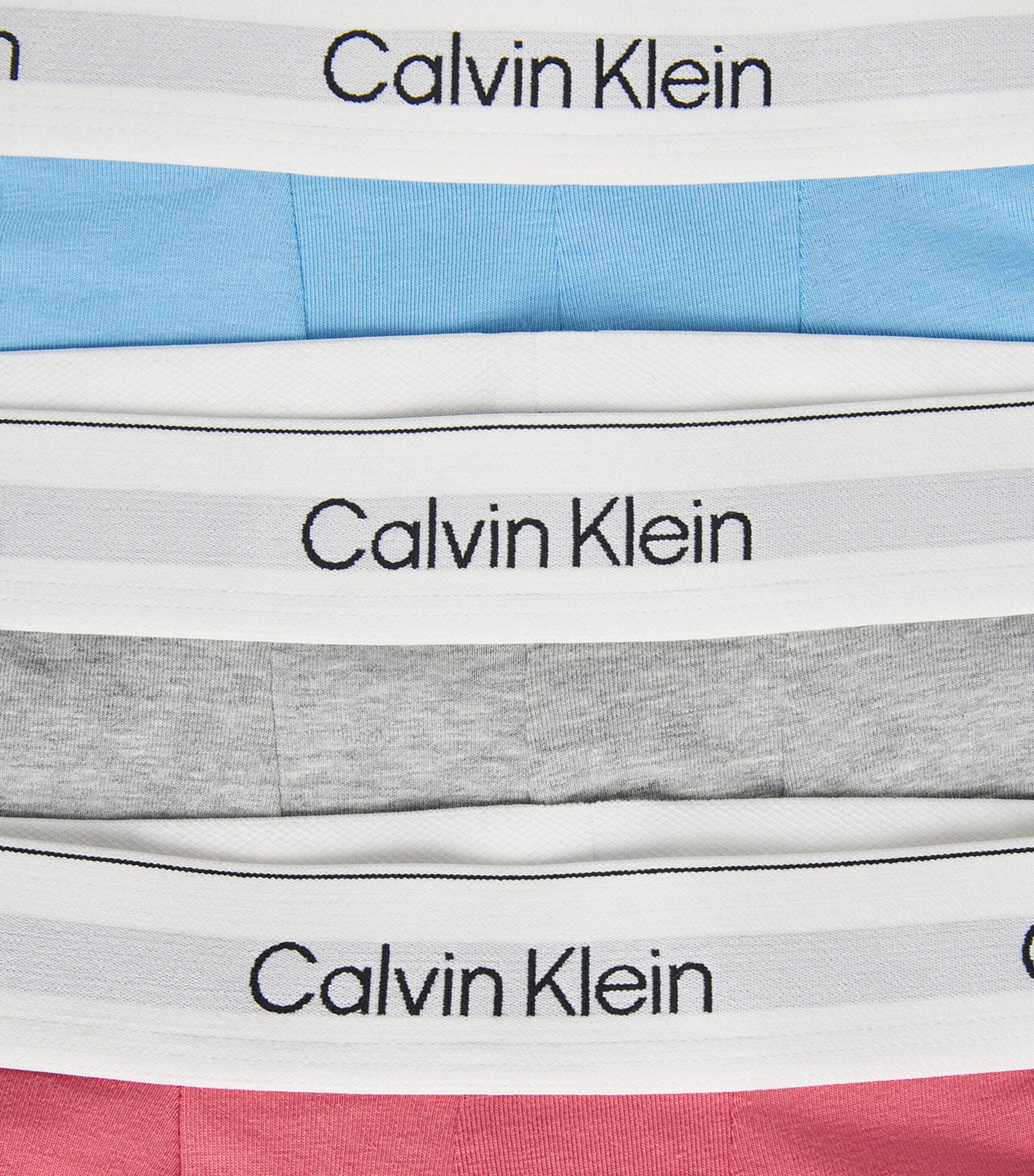 Calvin Klein Mens Cotton Stretch Icon Trunks (Pack of 3) Tkm Pink/blue/grey Image 5