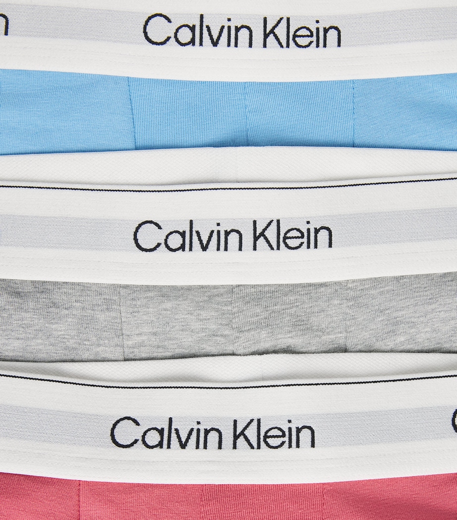 Calvin Klein Mens Cotton Stretch Icon Trunks (Pack of 3) Tkm Pink/blue/grey Image 5