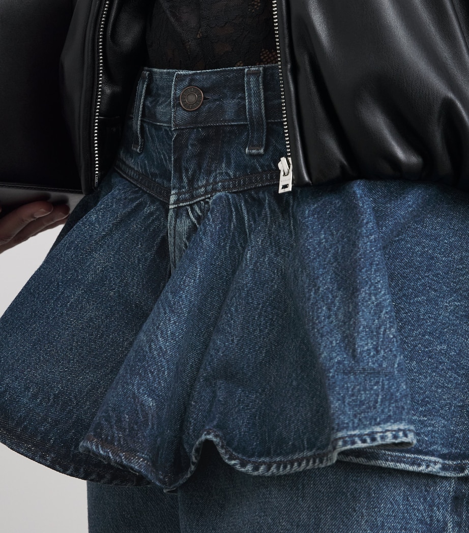 AGOLDE Womens Peplum Straight Jeans Peak Image 3