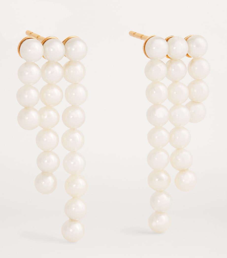 Yellow Gold and Pearl La Valse Trois Temps Drop Earrings YELLOW GOLD Image 3