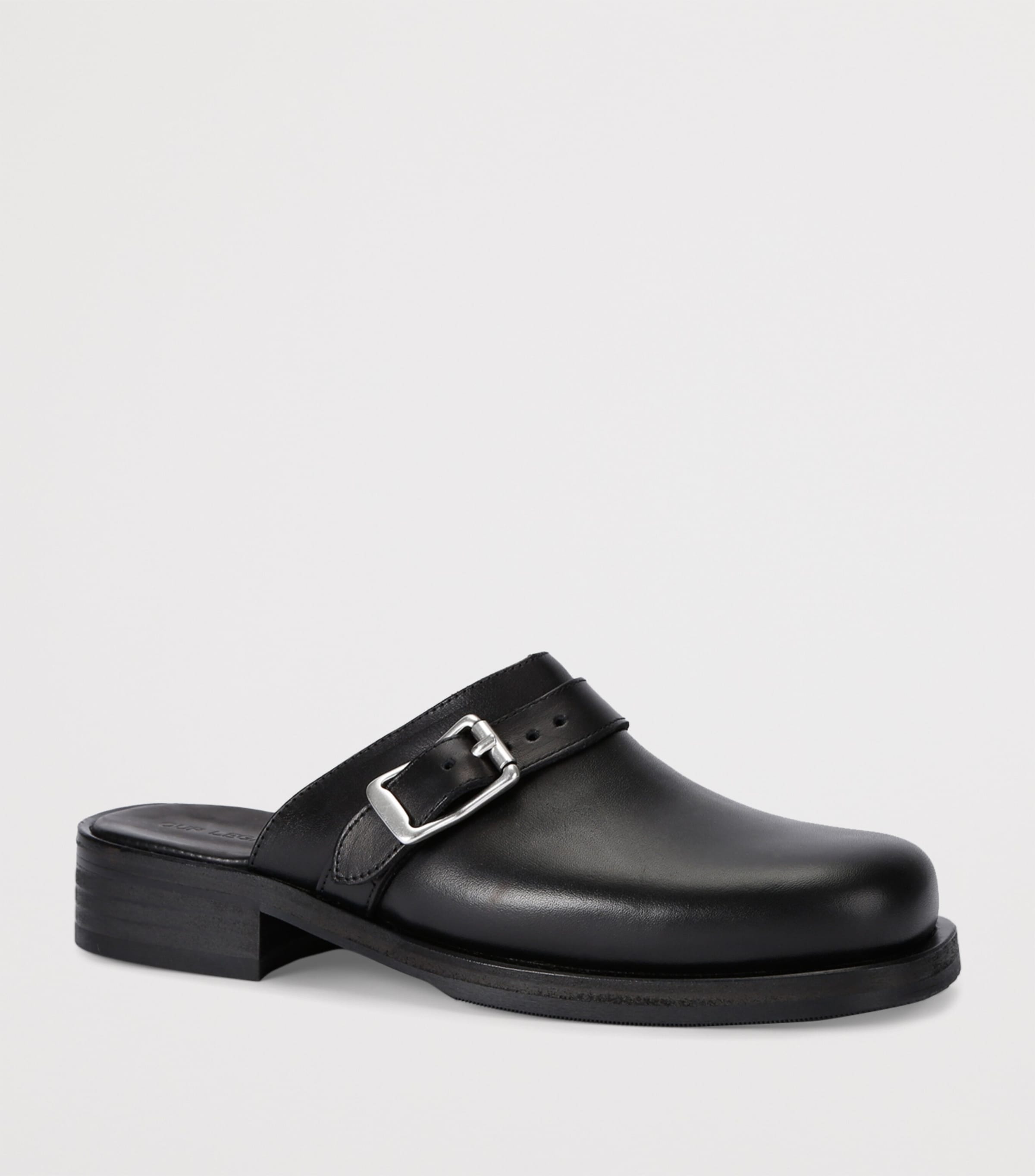 Leather Camion Mules BLACK Image 3