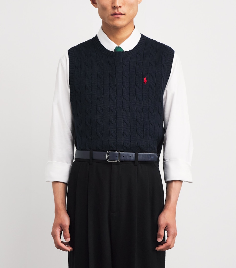 Leather Reversible Belt BLACK Image 3