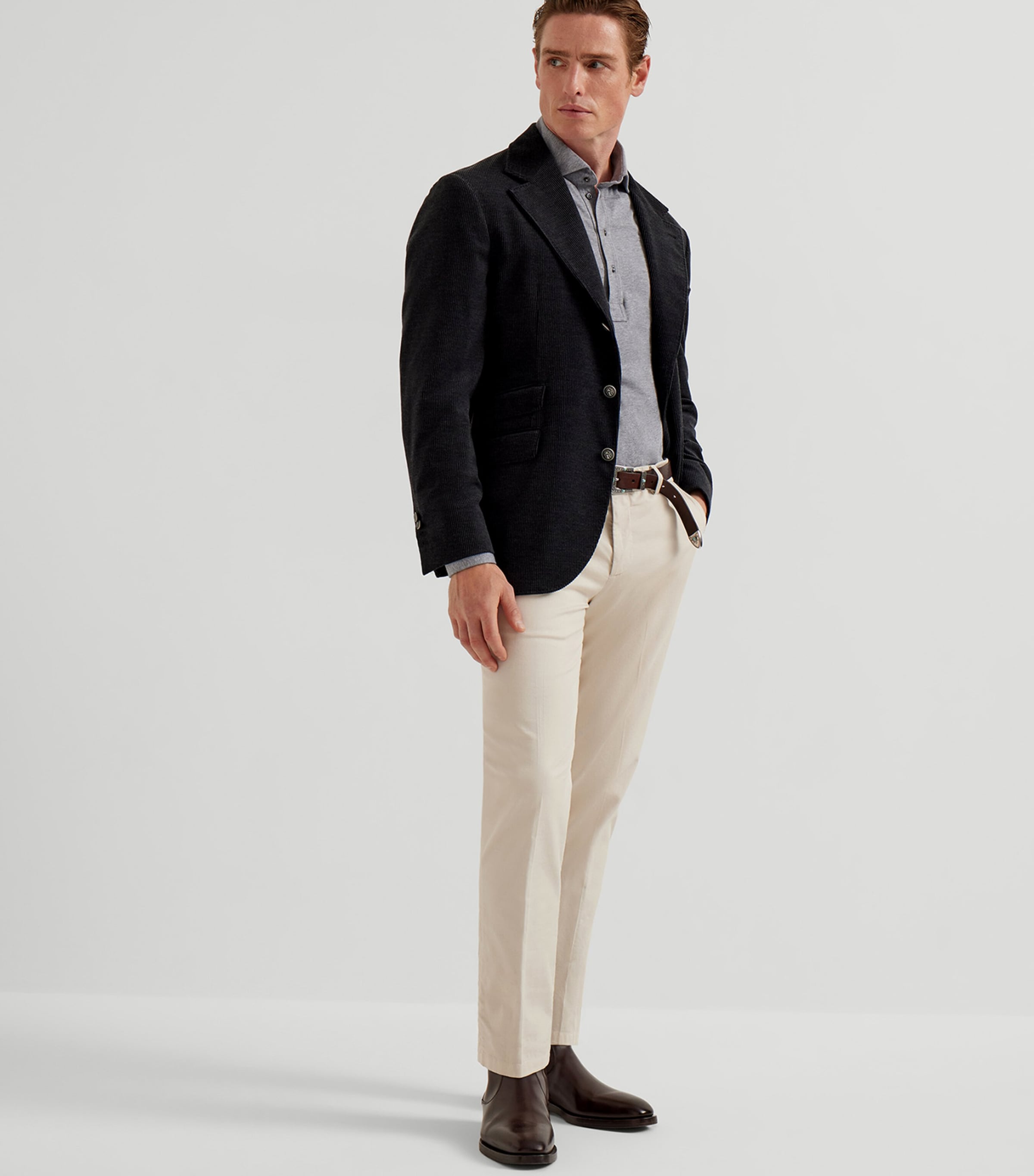 Stretch-Cotton Garment-Dyed Trousers C6233 Image 3