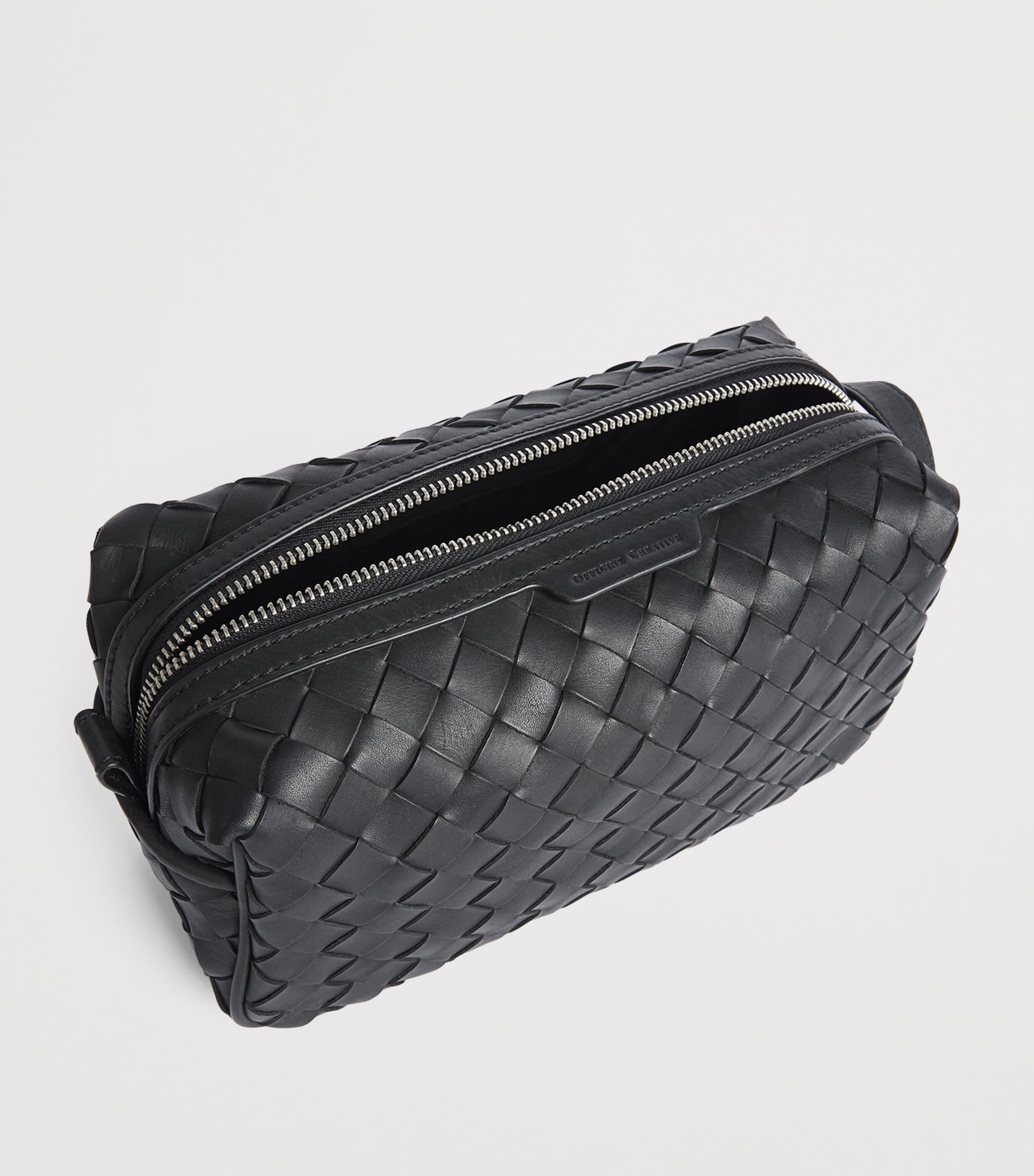 Officine Creative Woven Leather Armour 014 Wash Bag Nero Image 2
