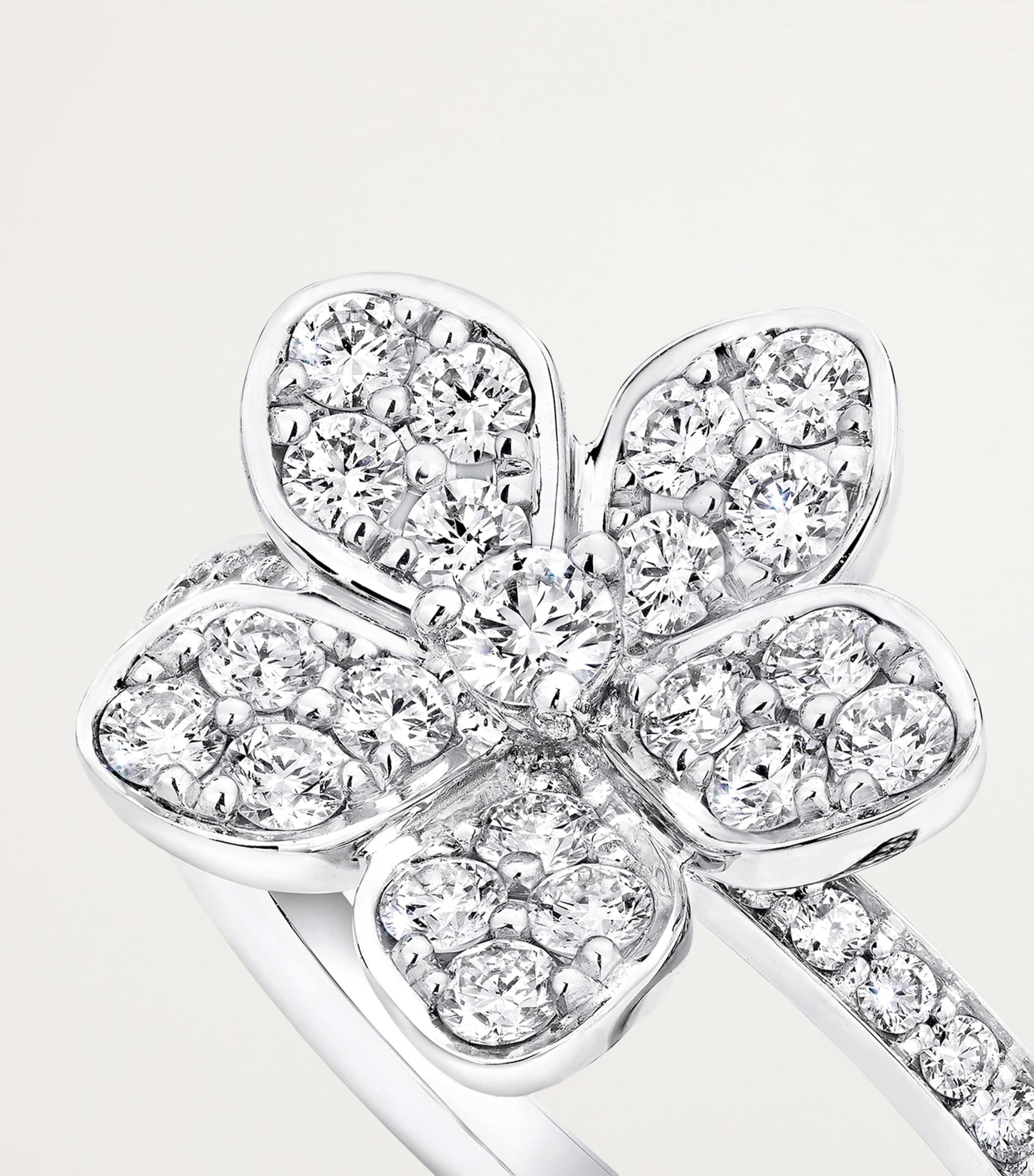 White Gold and Diamond Wild Flower Ring WHITE GOLD Image 5