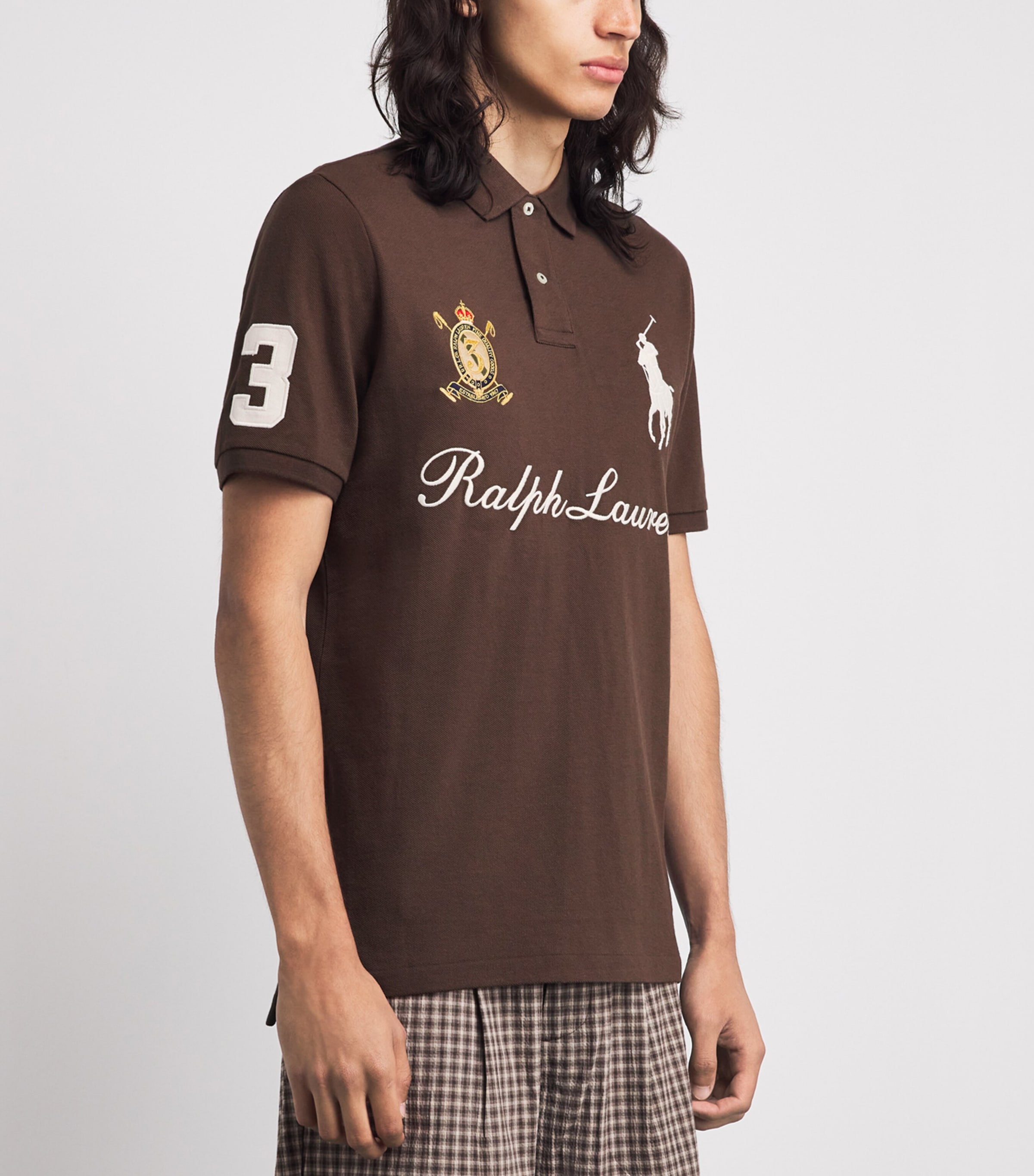 Polo Ralph Lauren Mens Mesh Signature Logo Polo Shirt Nutmeg Brown Image 4