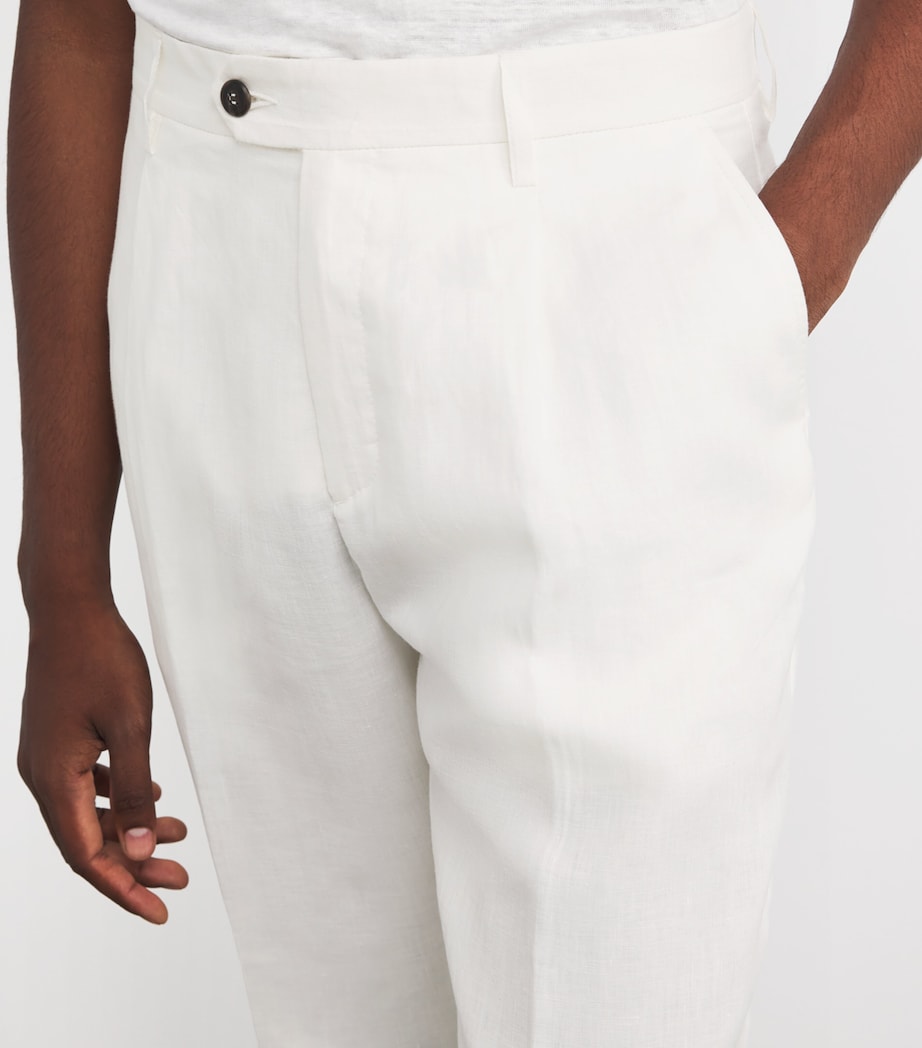 x Harrods Linen Tailored Trousers BIANCO Image 6