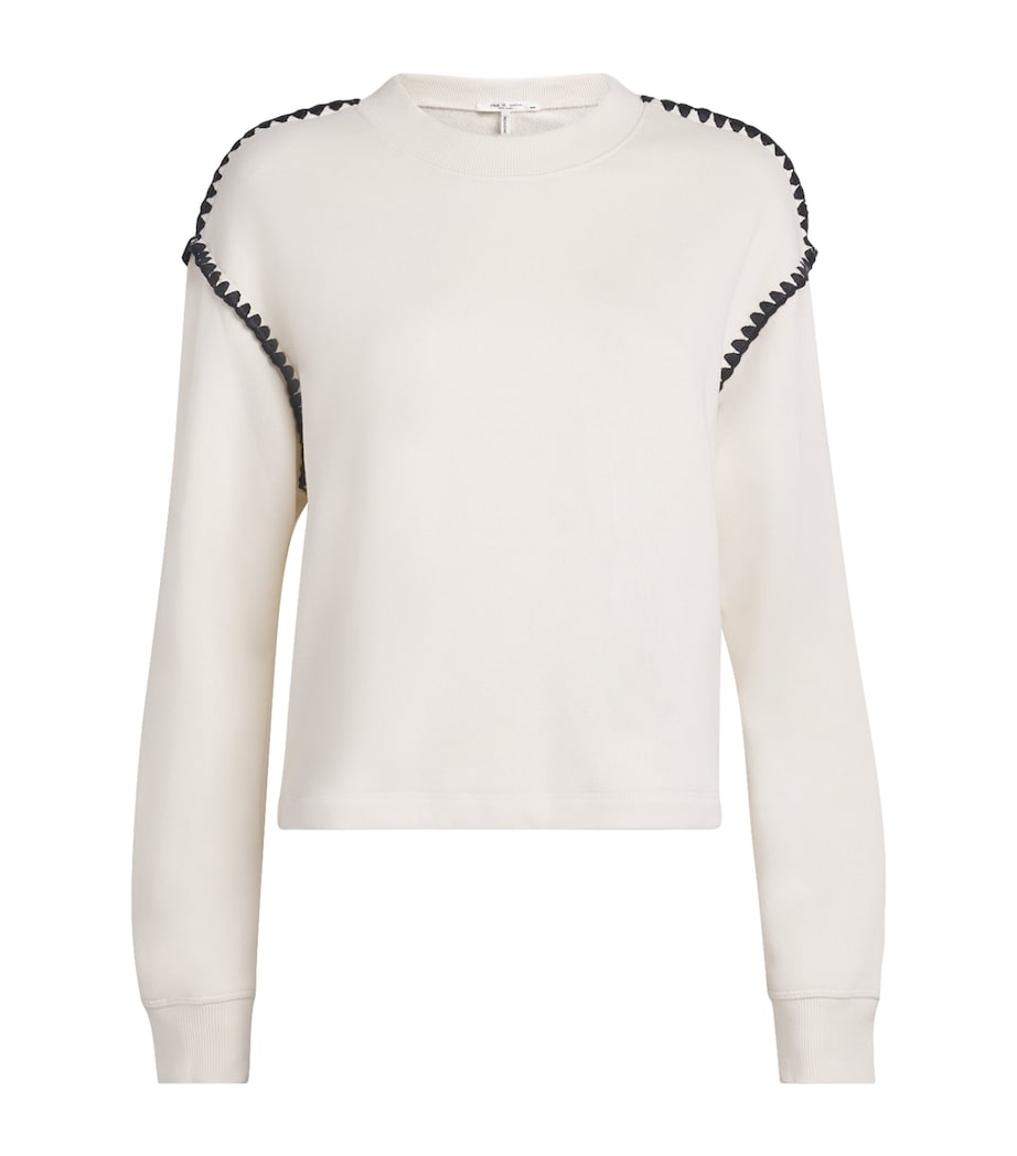 Vintage Terry Blanket-Stitch Sweatshirt CHALK Image 1