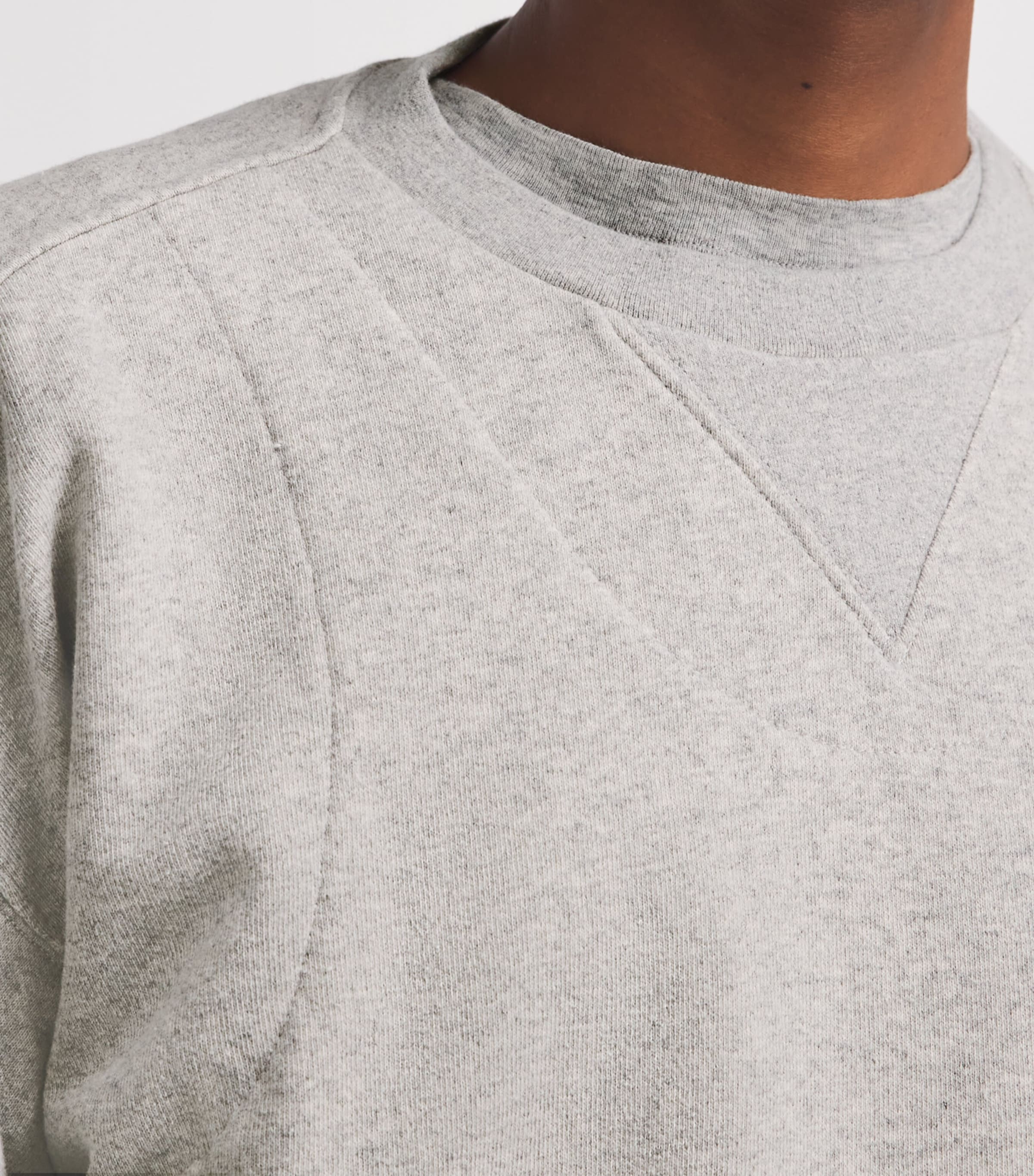 Maison Margiela Mens Cotton Double-Layered Sweatshirt Grey Melange Image 3