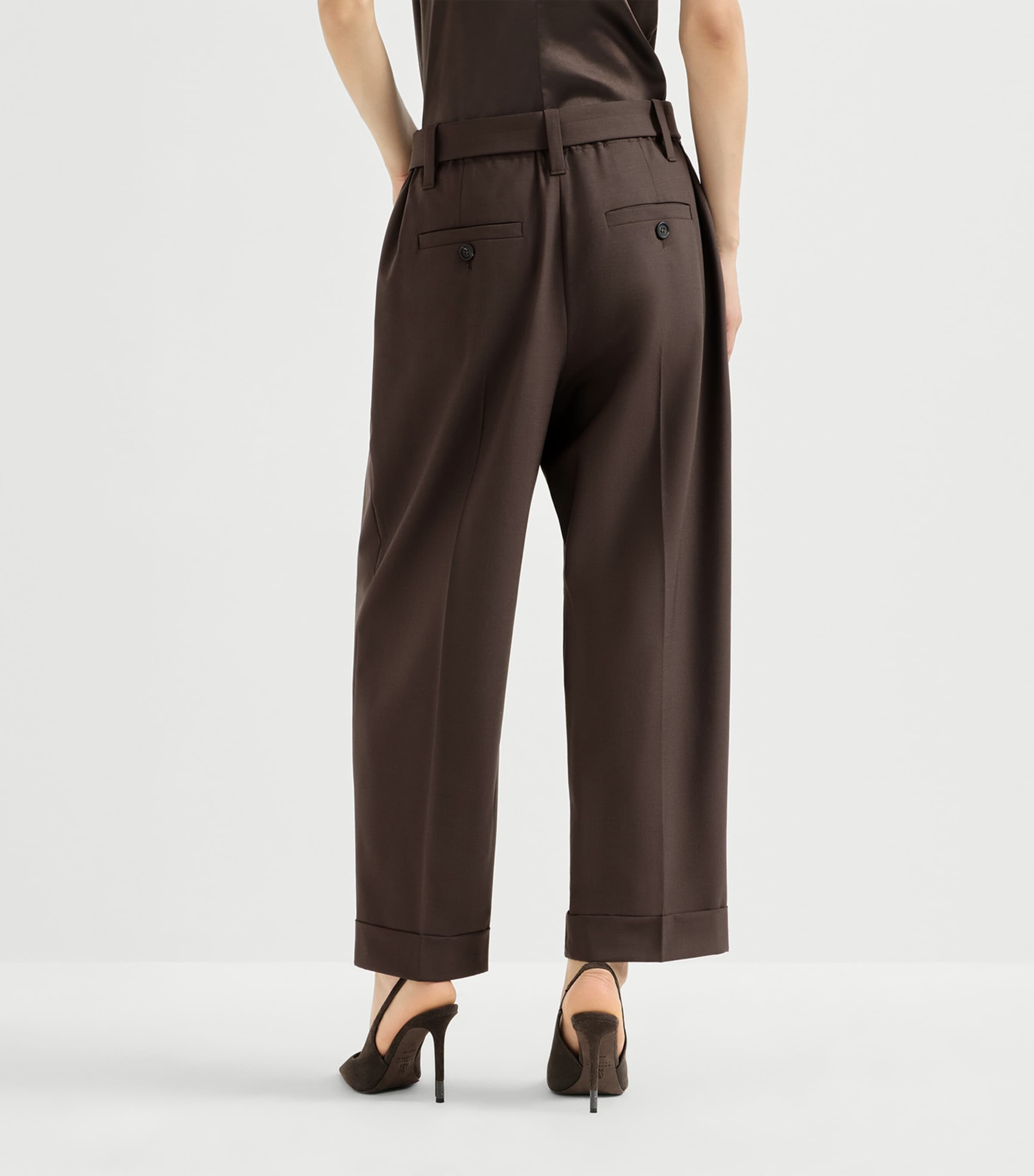 Brunello Cucinelli Womens Virgin Wool-Blend Trousers Image 3