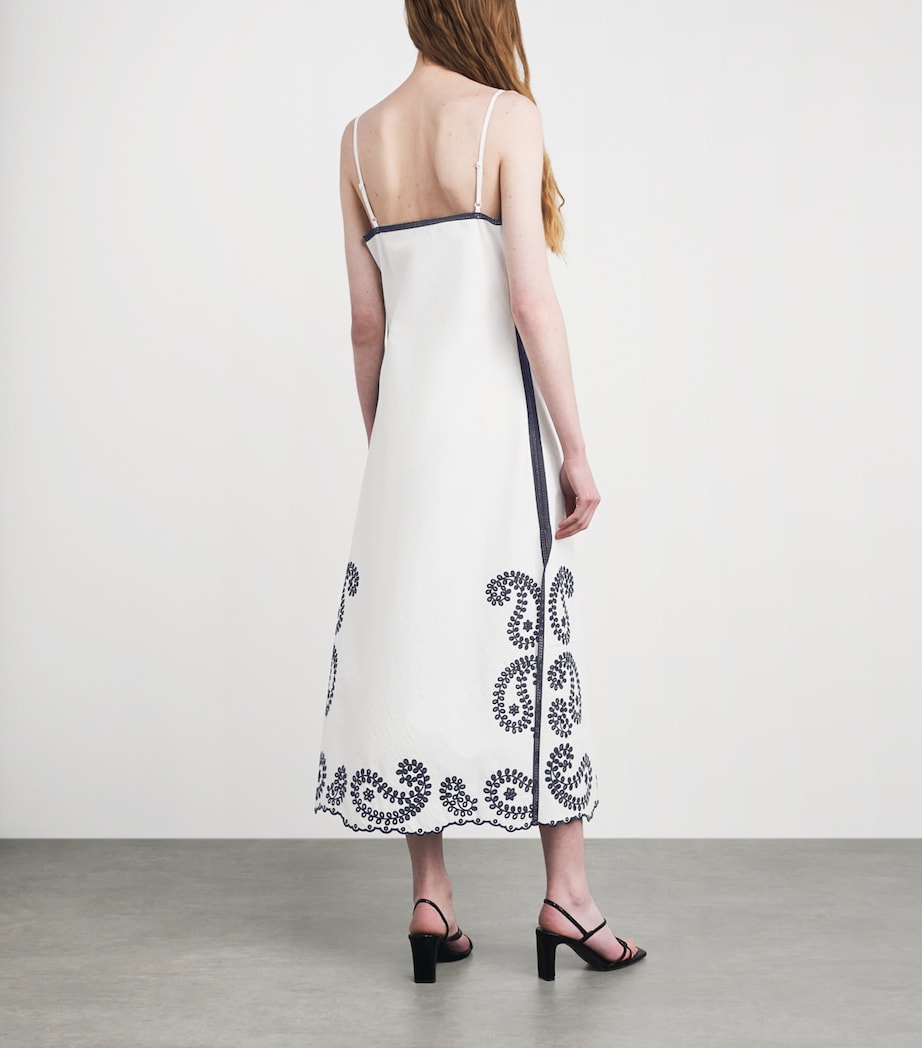 Claudie Pierlot Womens Stretch-Cotton Maxi Dress Dual Color Image 4
