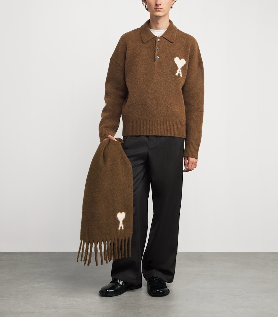 Alpaca-Blend Polo Sweater 217 - NOISETTE/ECRU Image 2