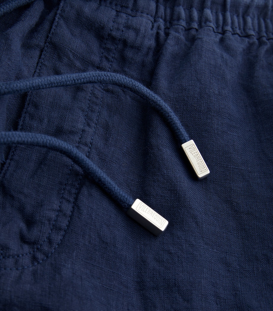 Linen Pacha Drawstring Trousers 390 BLUE MARINE Image 5