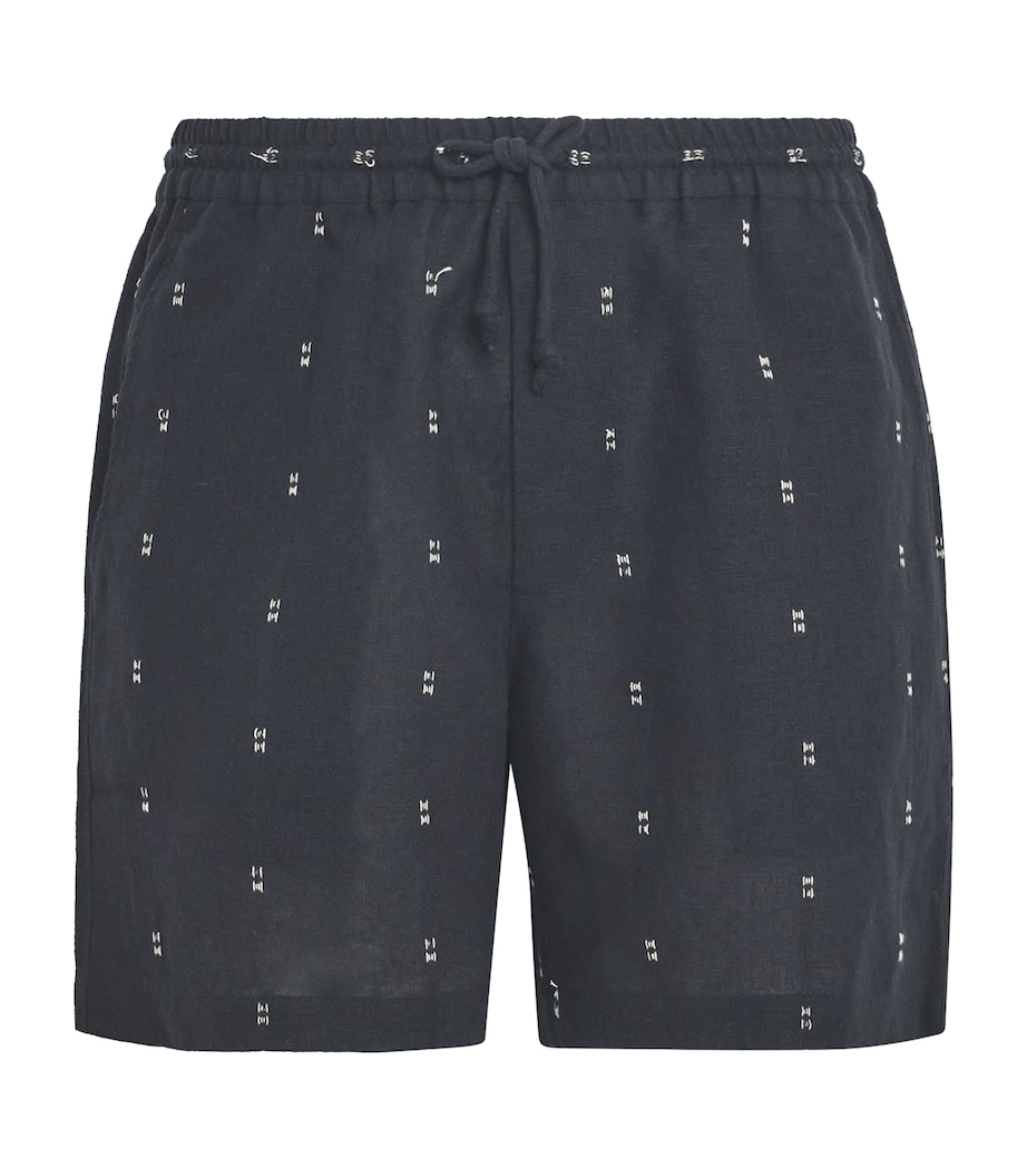 Cotton-Blend Embroidered Shorts BLKRM Image 1
