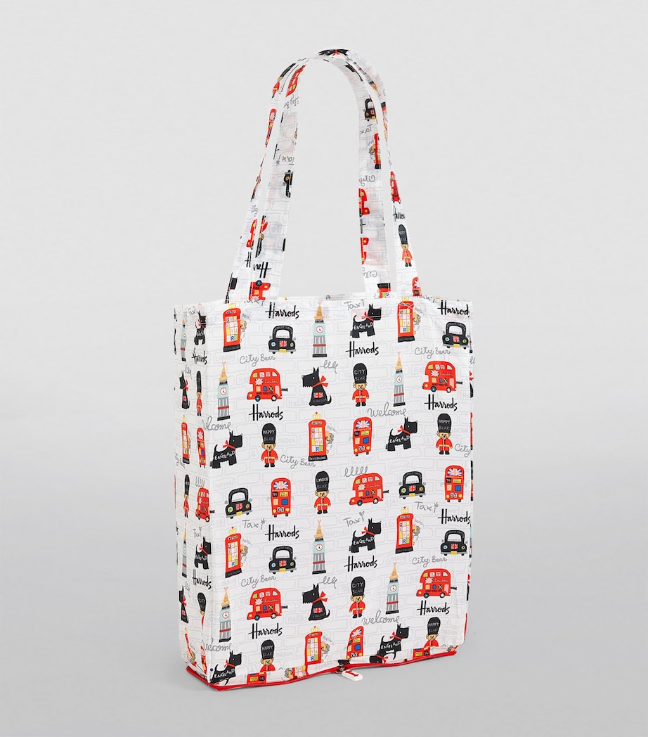 Harrods Recycled City Bear Pocket Shopper Bag Ivory Image 2
