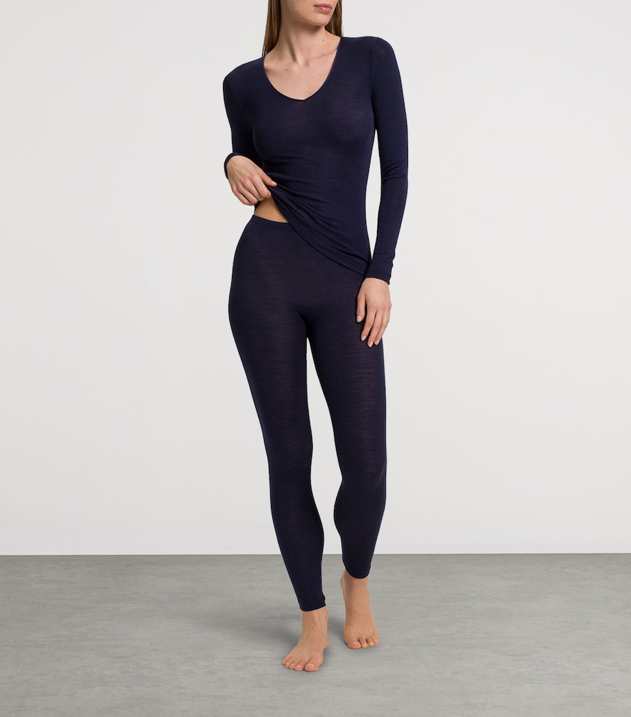 Woolen Silk Long-Sleeve T-Shirt NIGHT BLUE Image 5