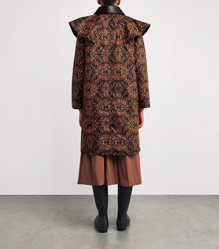 x FARM Rio Waxed Cotton Luana Jacket PNPPLE/GRN HRT PRNT Image 3