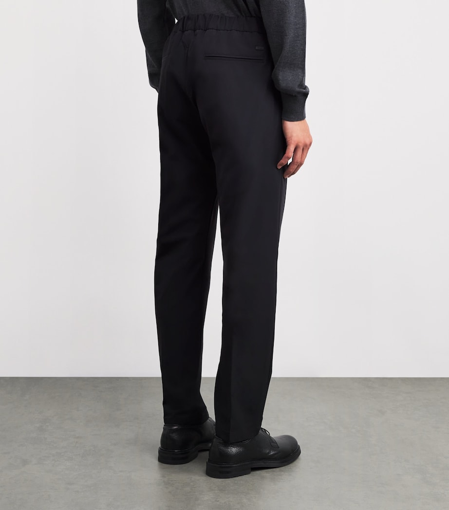 Technical Water-Repellent Drawstring Trousers 9300 BLACK Image 4