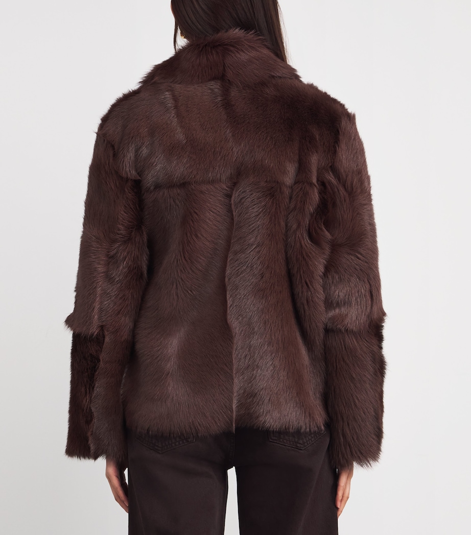 Shearling Verena Wrap Jacket BLACK CHERRY Image 4