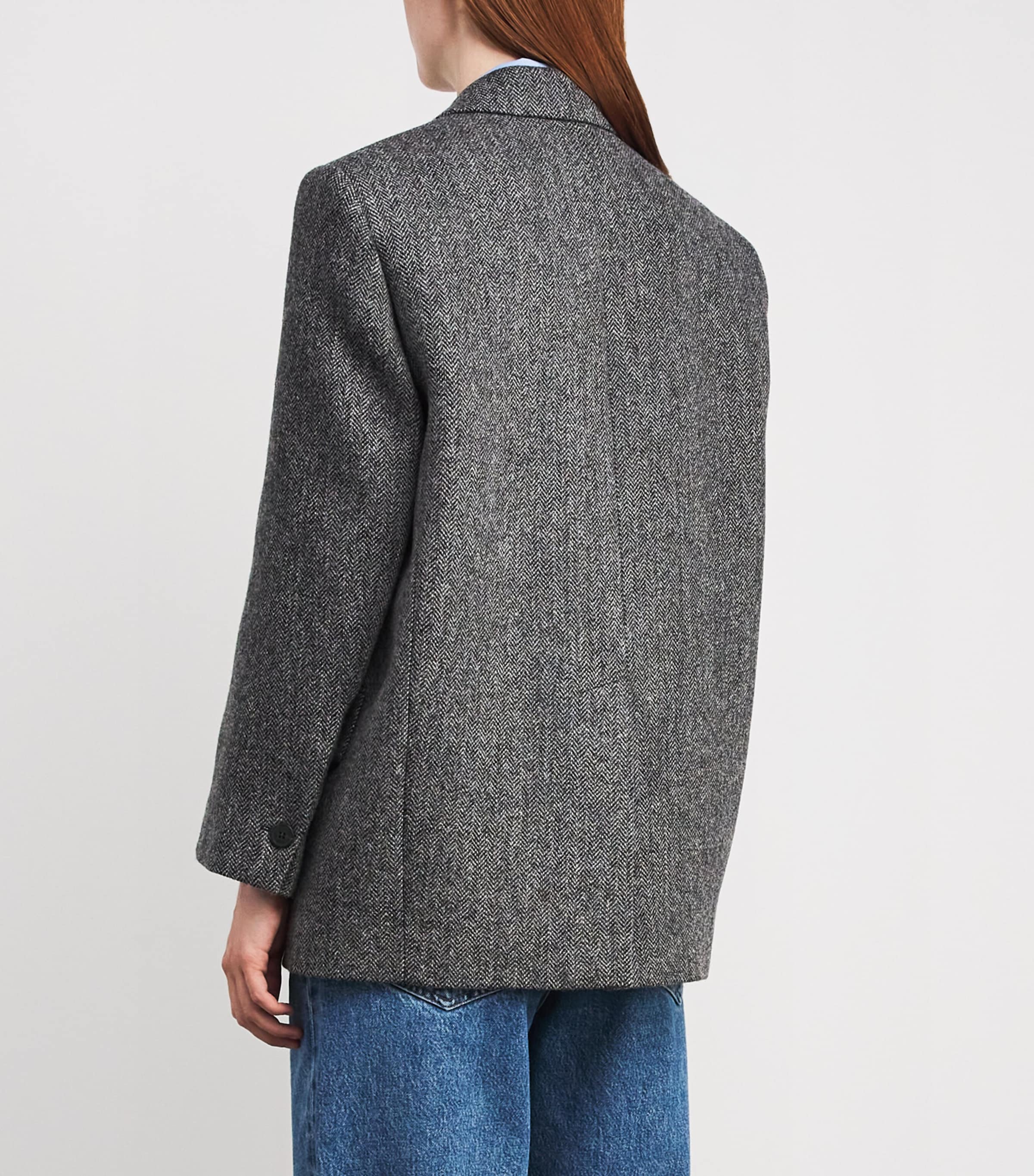 Virgin Wool Tweed Blazer DARK GREY Image 4