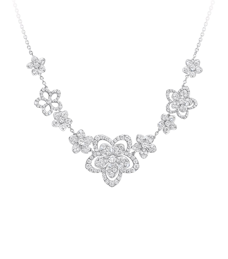 White Gold and Diamond Wild Flower Multi-Diamond Necklace WHITE GOLD Image 1