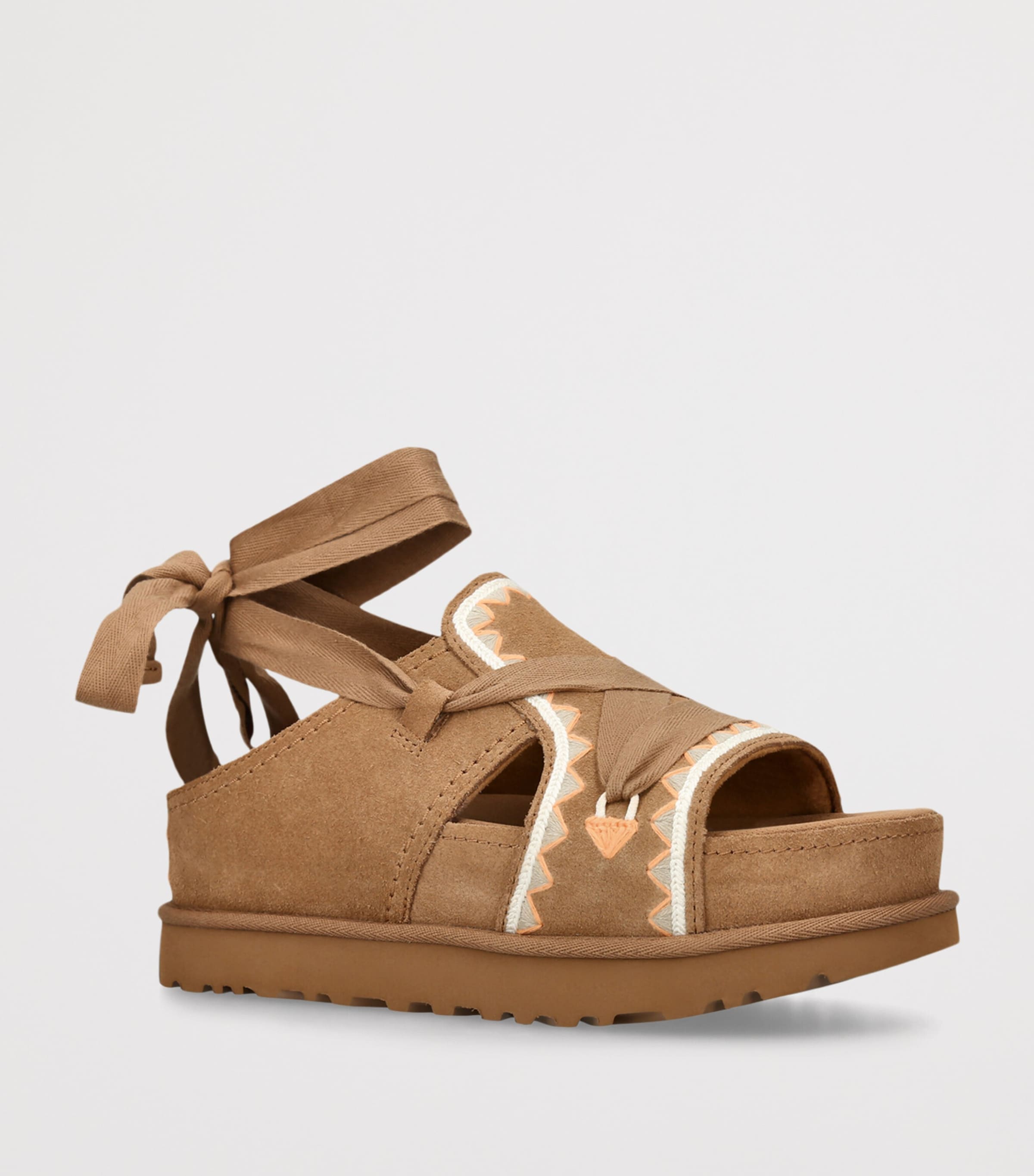 UGG Goldenstar Hi Artstitch Sandals Tan Comb Image 3