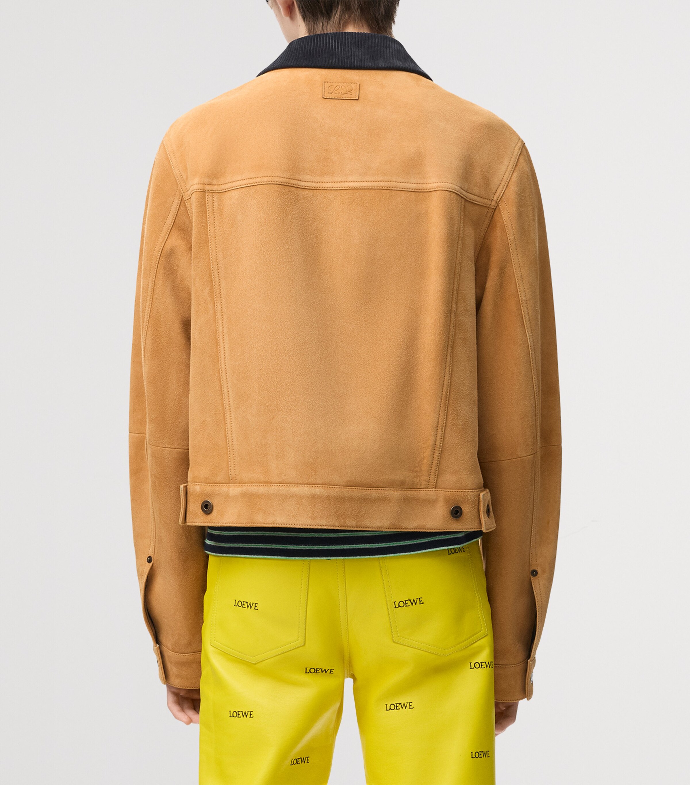 LOEWE Mens Suede Jacket Camel Image 4