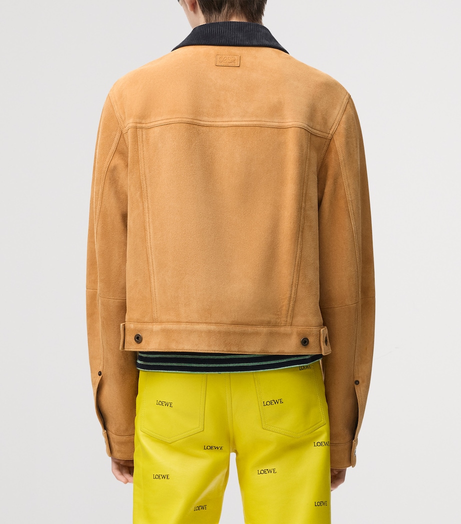 LOEWE Mens Suede Jacket Camel Image 4