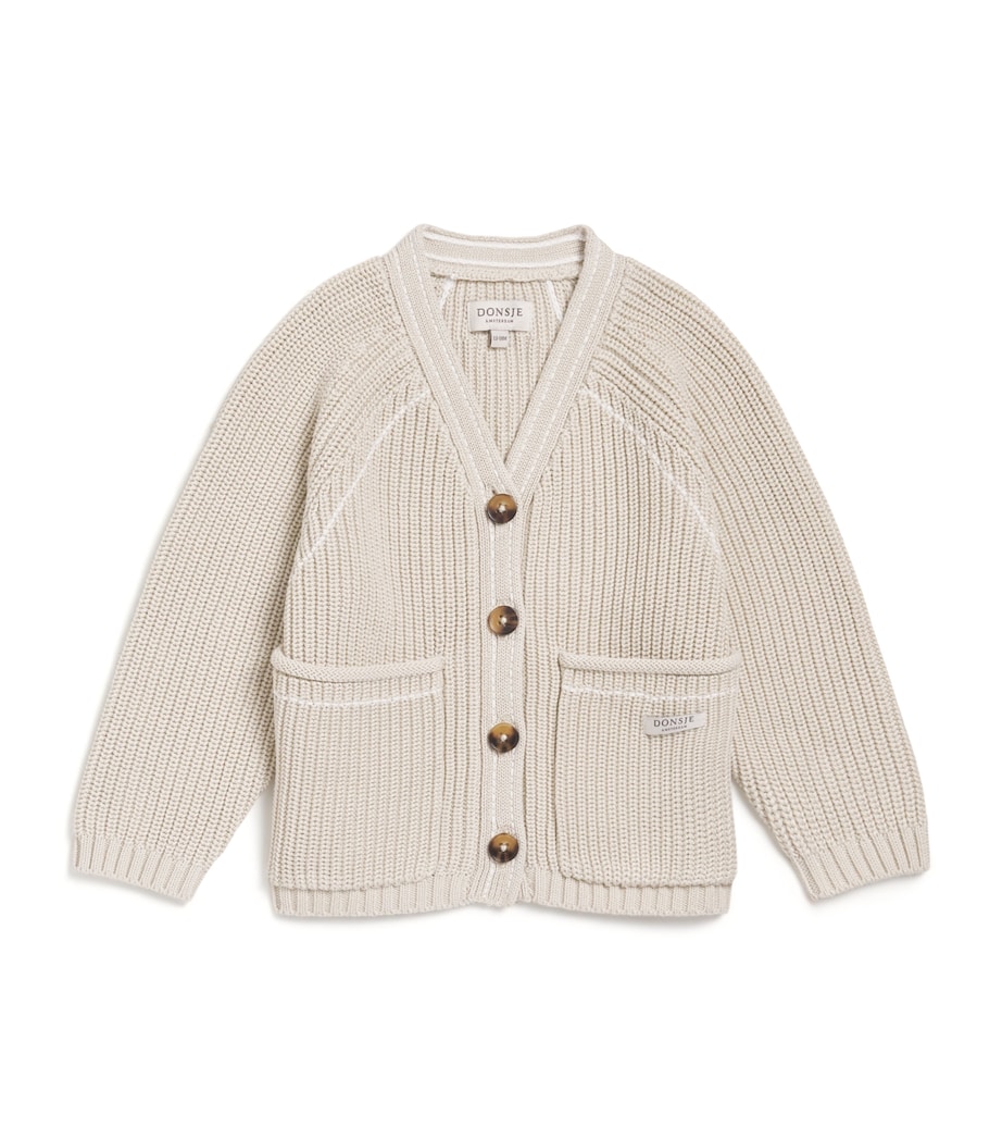 Organic Cotton Khalan Cardigan (0-30 Months) 6WHITE SAND Image 1