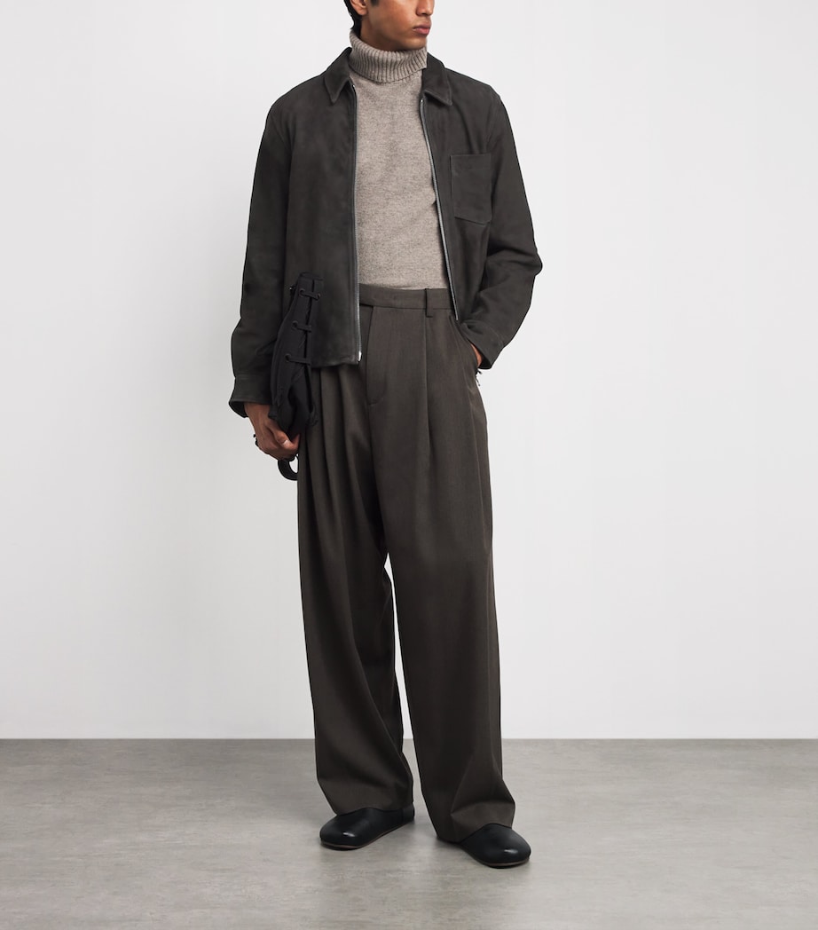 Suede Zip Overshirt ANTHRACITE Image 2