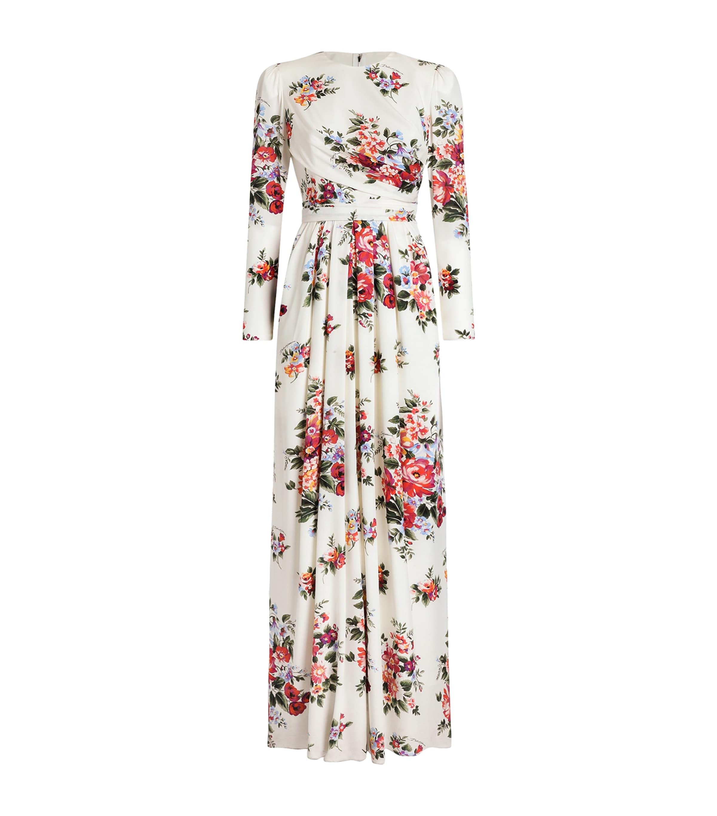 Dolce&Gabbana Womens Silk Floral Maxi Dress Mazz Image 1