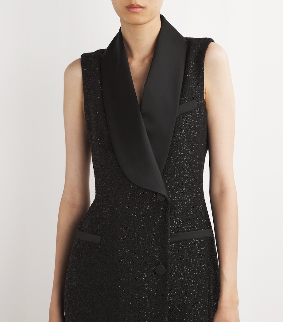 Tuxedo Mini Dress BLACK Image 4