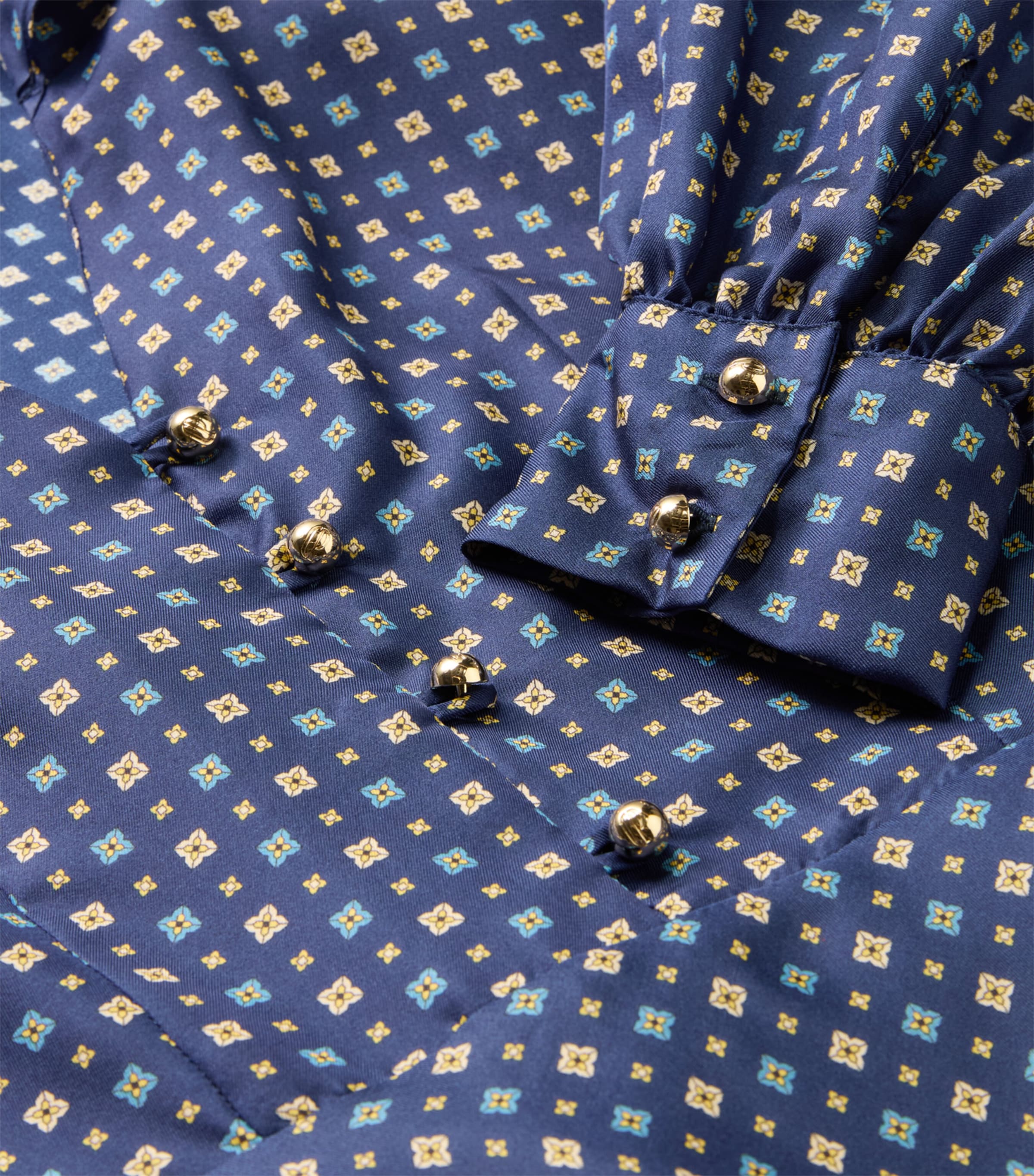 Silk Printed Mini Dress DARK PRINT Image 2