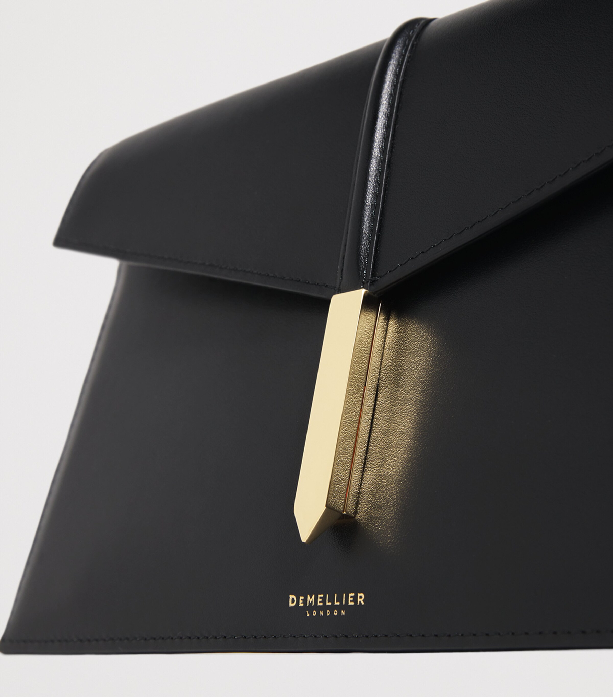 Demellier Leather Tokyo Clutch Bag Black Image 6
