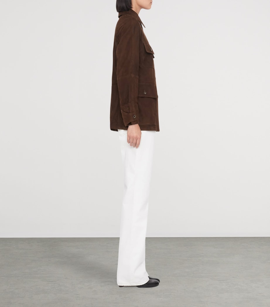 AllSaints Womens Suede Roiya Hunting Jacket Fango Brown Image 6