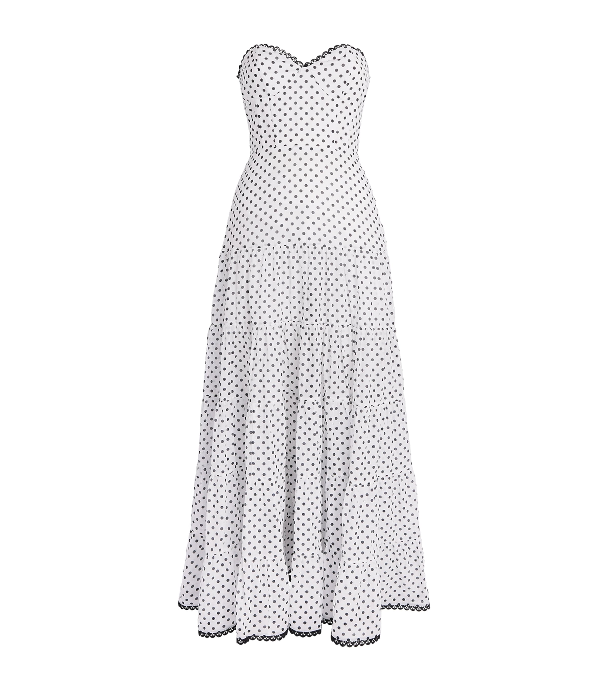 Charo Ruiz Ibiza Polka Dot Jimena Midi Dress In White