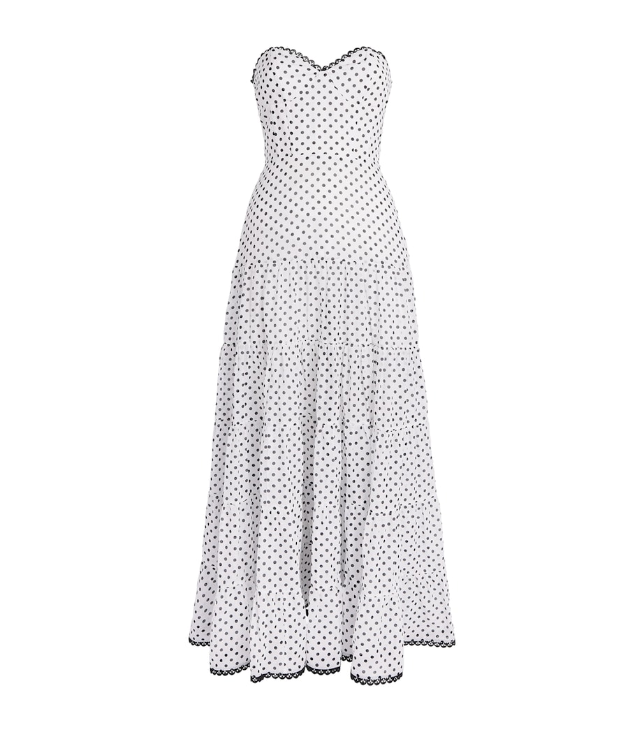 Charo Ruiz Ibiza Womens Polka Dot Jimena Midi Dress White Dots Image 1