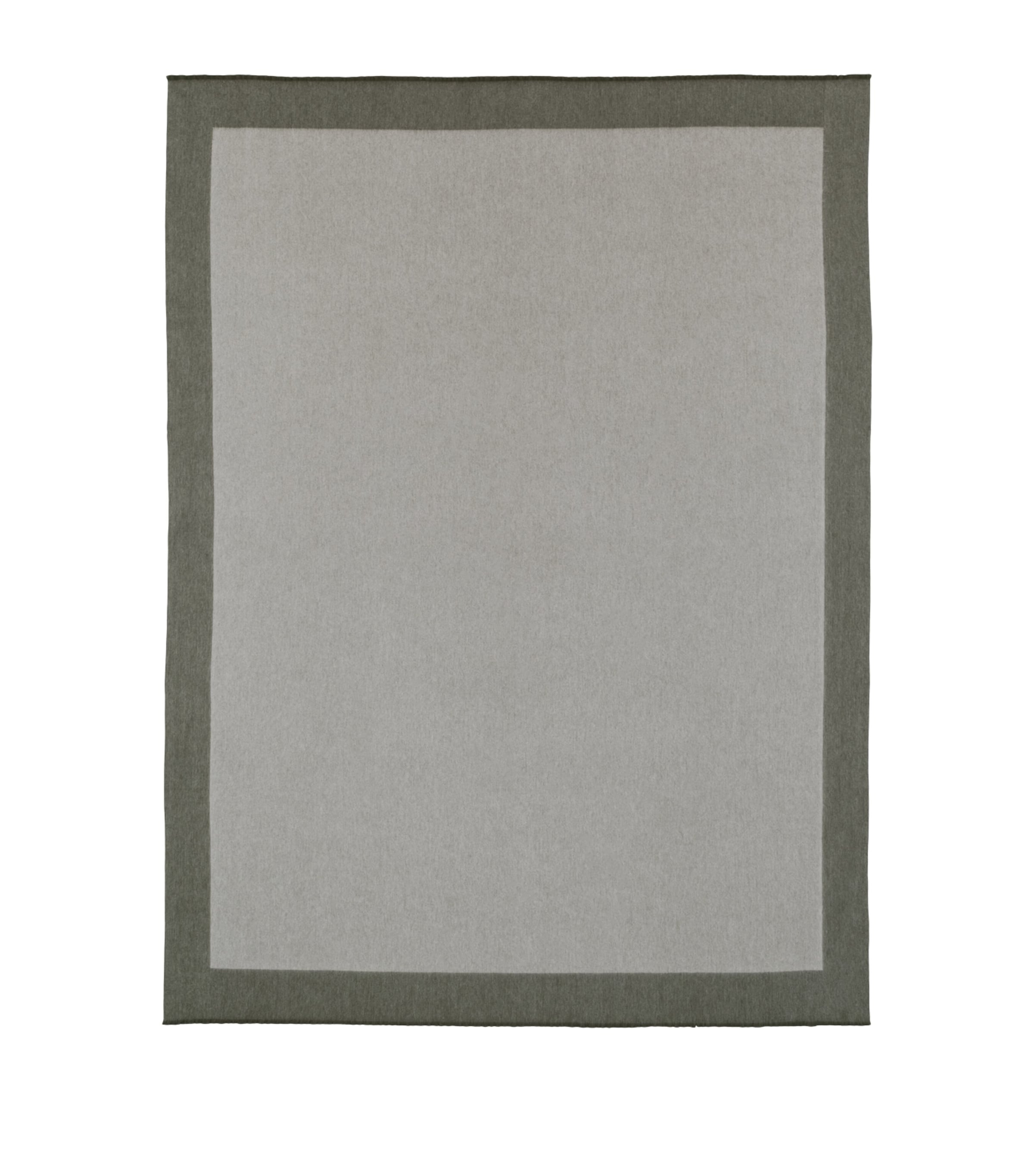 Cashmere Arran Border Throw (150cm x 200cm) OYSTER ARMY Image 1