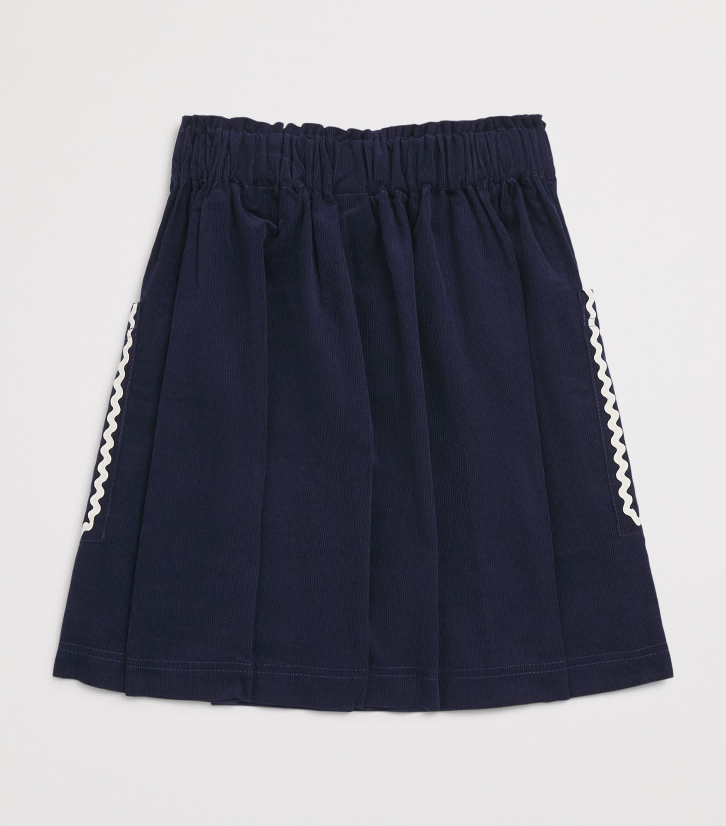 Bonton Corduroy Embroidered Skirt (2-14 Years) Sailor Blue Image 2