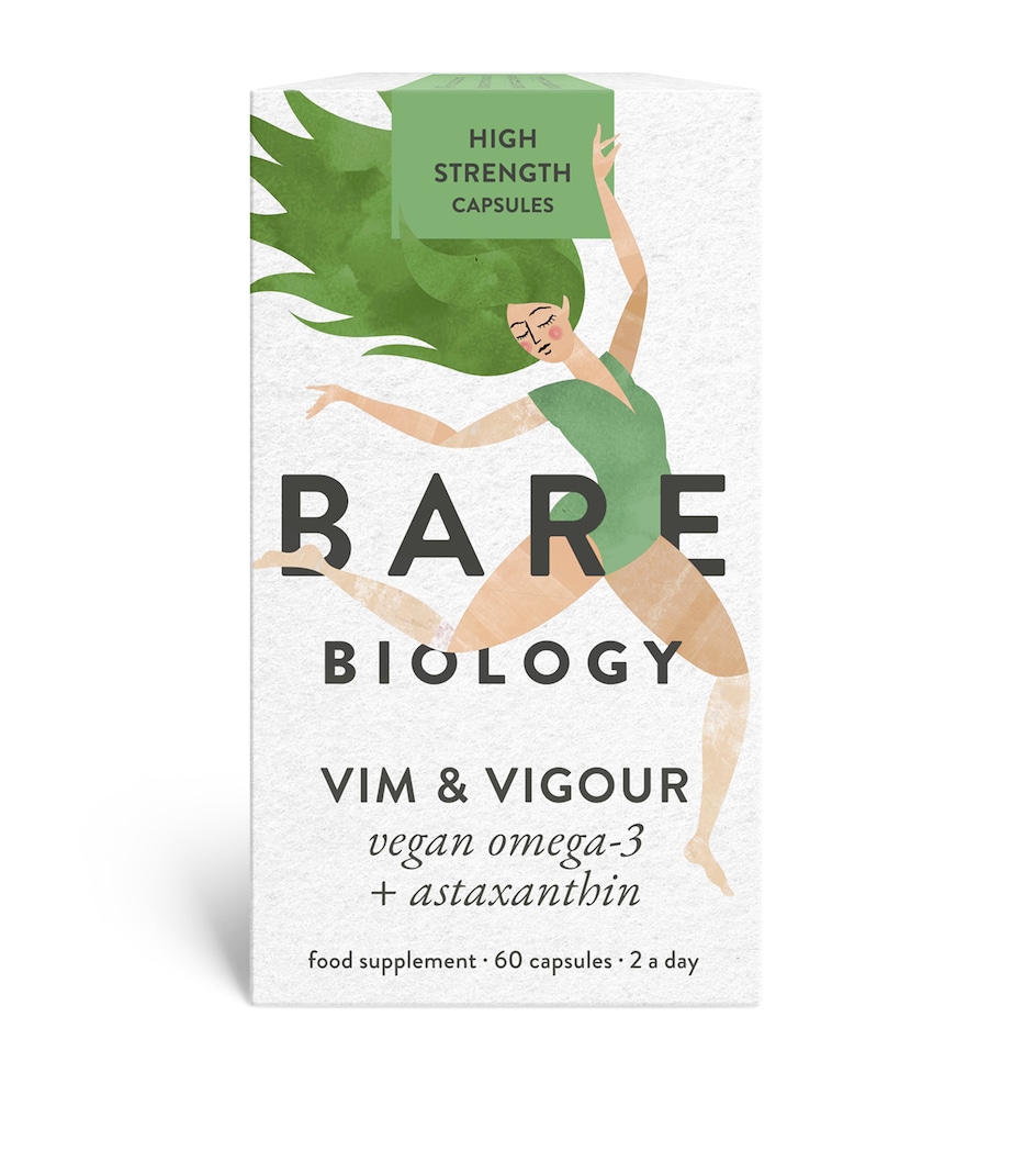 Bare Biology Vim & Vigour Vegan Omega-3 + Astaxanthin (60 Capsules) Image 2