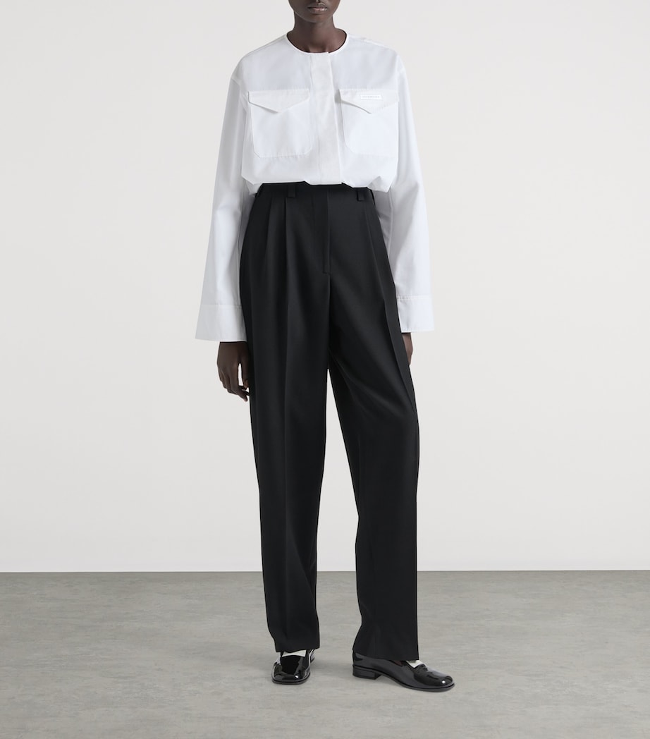 Cotton Poplin Cropped Shirt WHITE Image 2