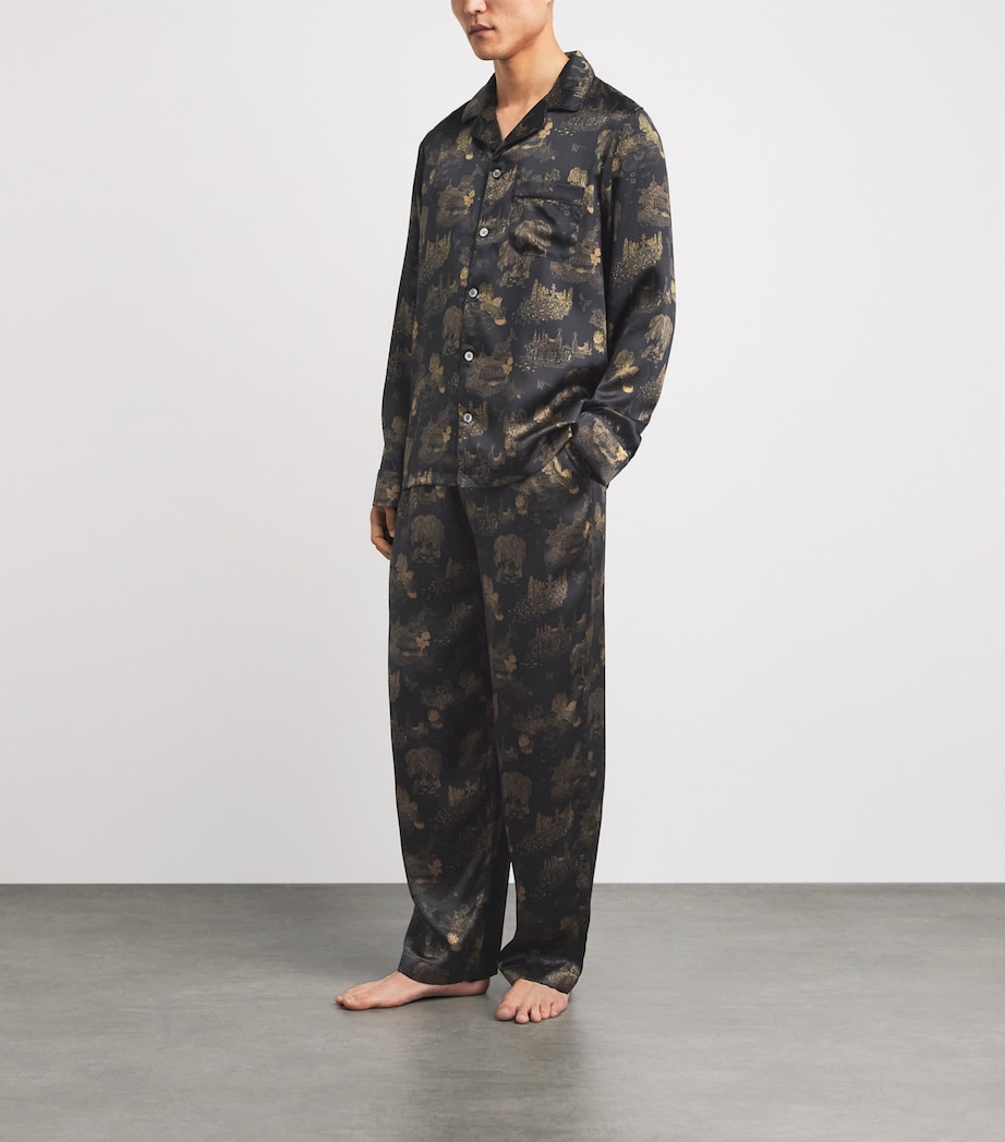 Derek Rose Mens Silk Brindisi Pyjama Set Bla Image 2