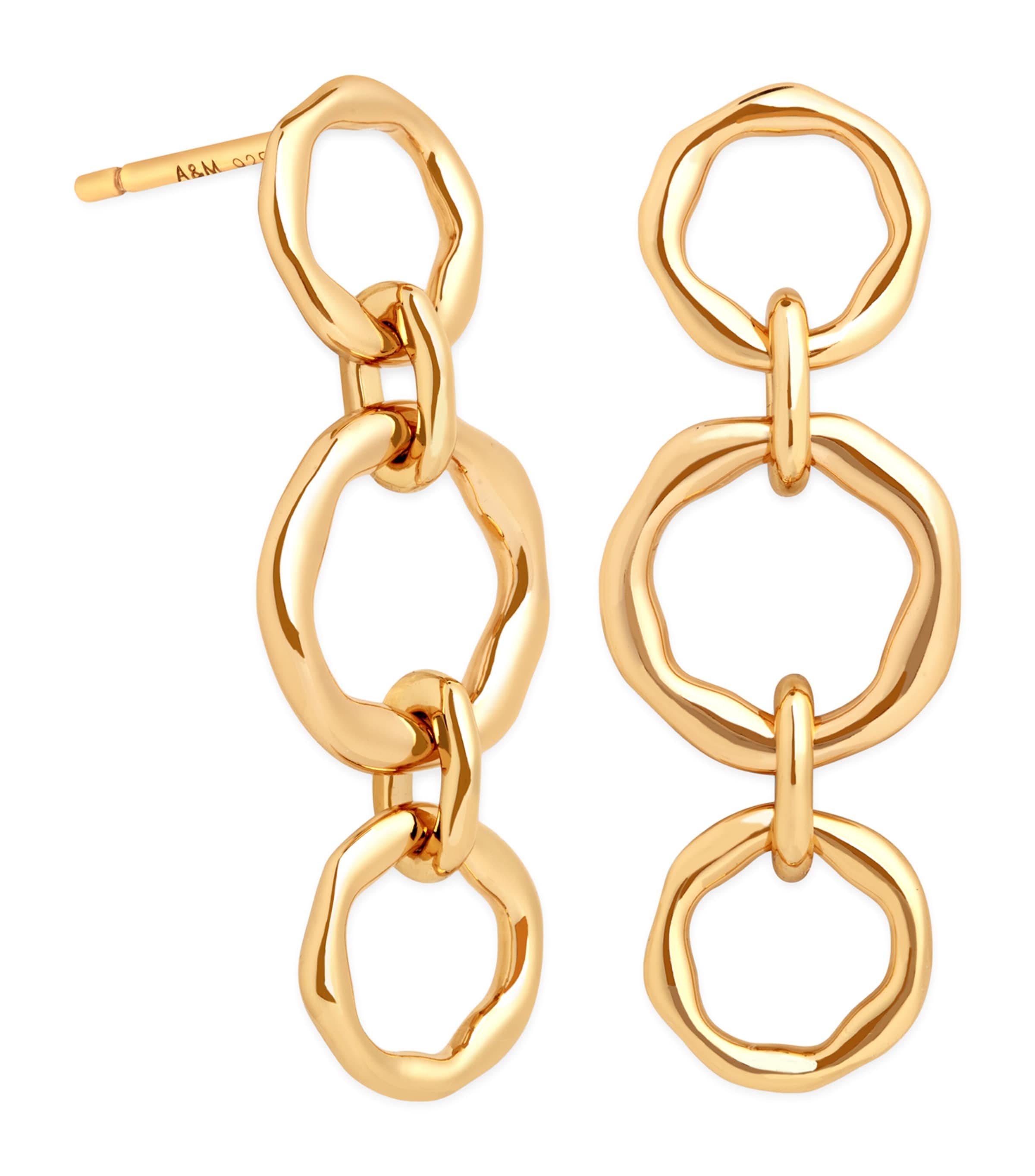 Astrid & Miyu Gold-plated Molten Hoop Drop Earrings In Gold