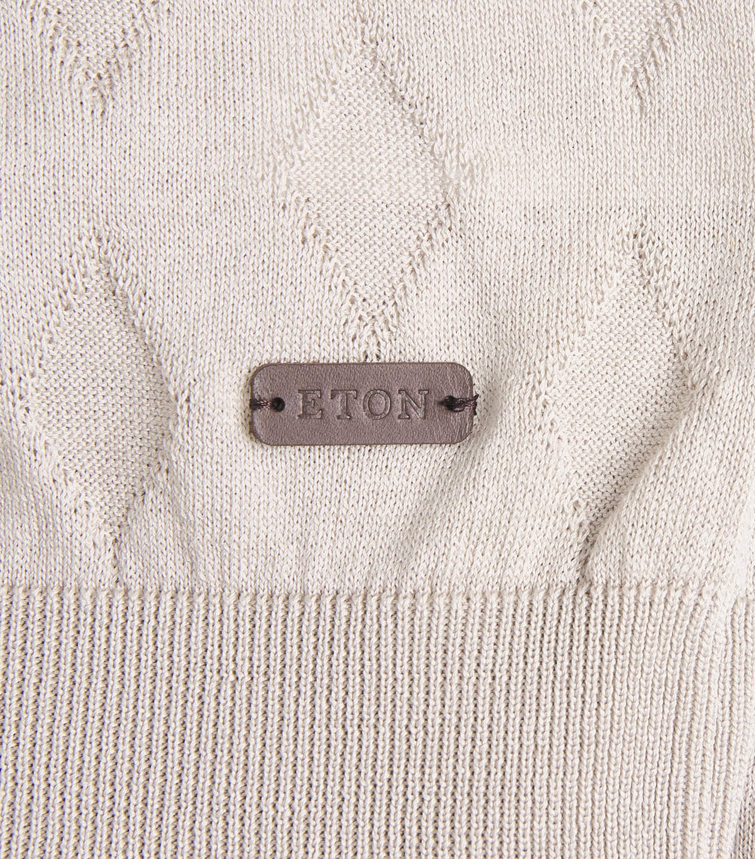 Cotton-Silk Argyle Polo Shirt BEIGE COTT Image 5