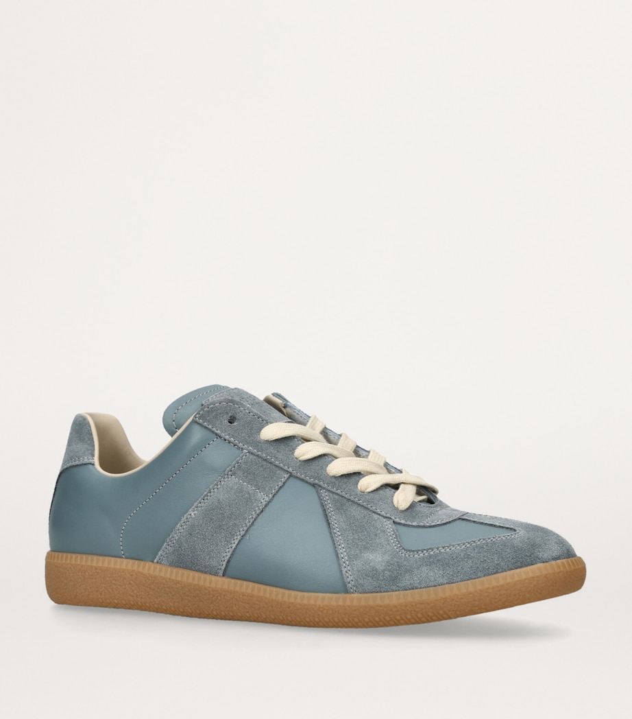 Leather-Suede Replica Sneakers PALE BLUE Image 4
