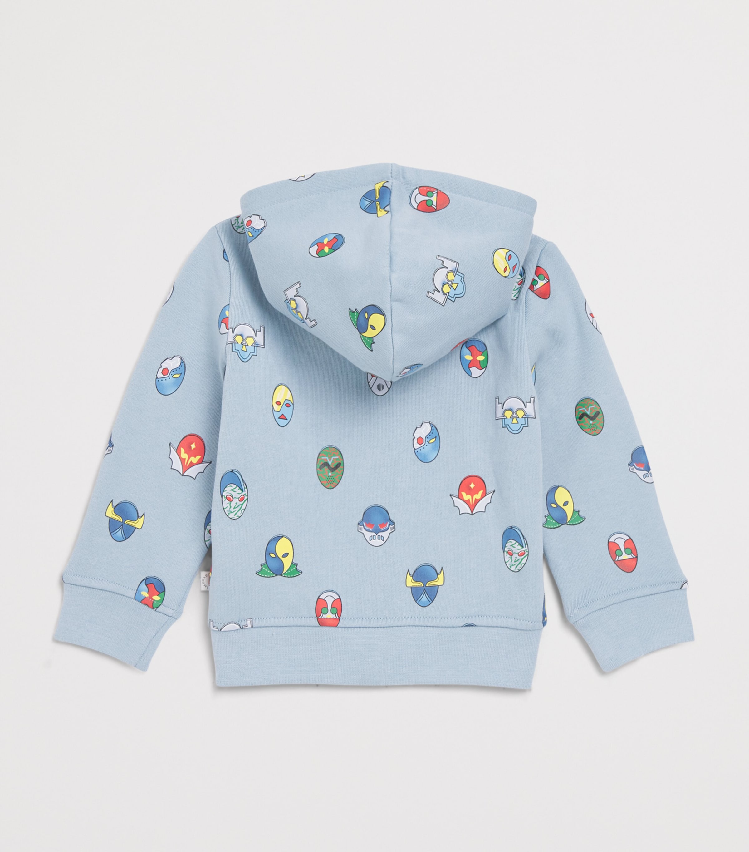 Stella McCartney Kids Cotton Superhero Hoodie (3-36 Months) Blu Nebbia/multi Image 2