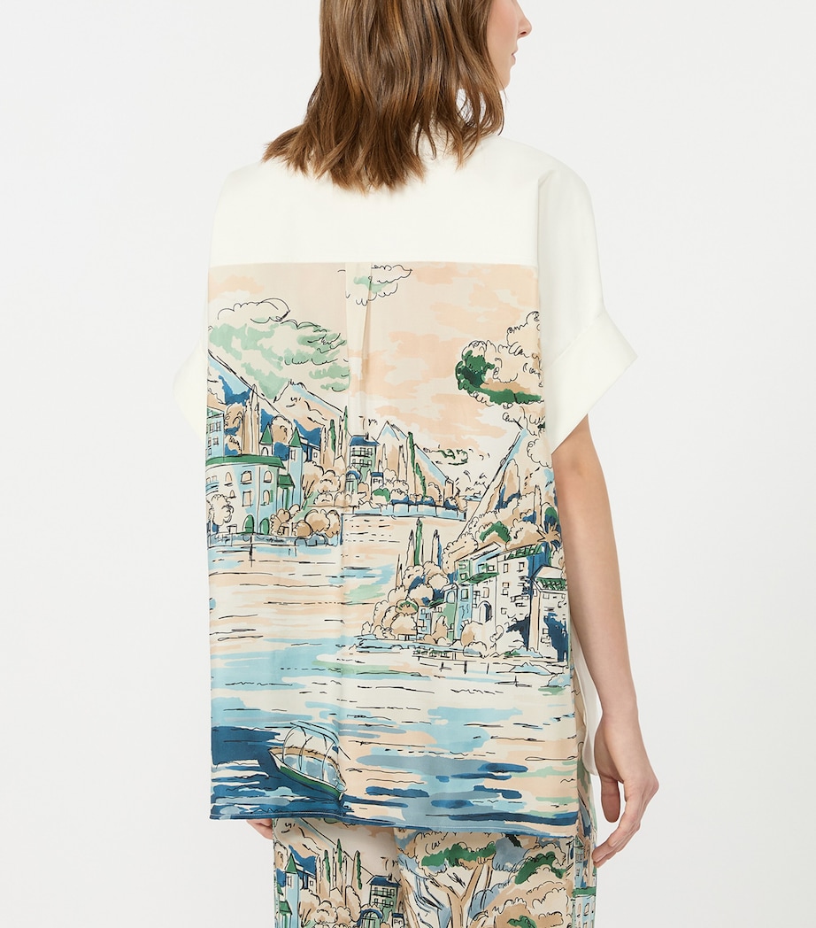 Weekend Max Mara Womens Cotton-Silk Printed Shirt White Image 3