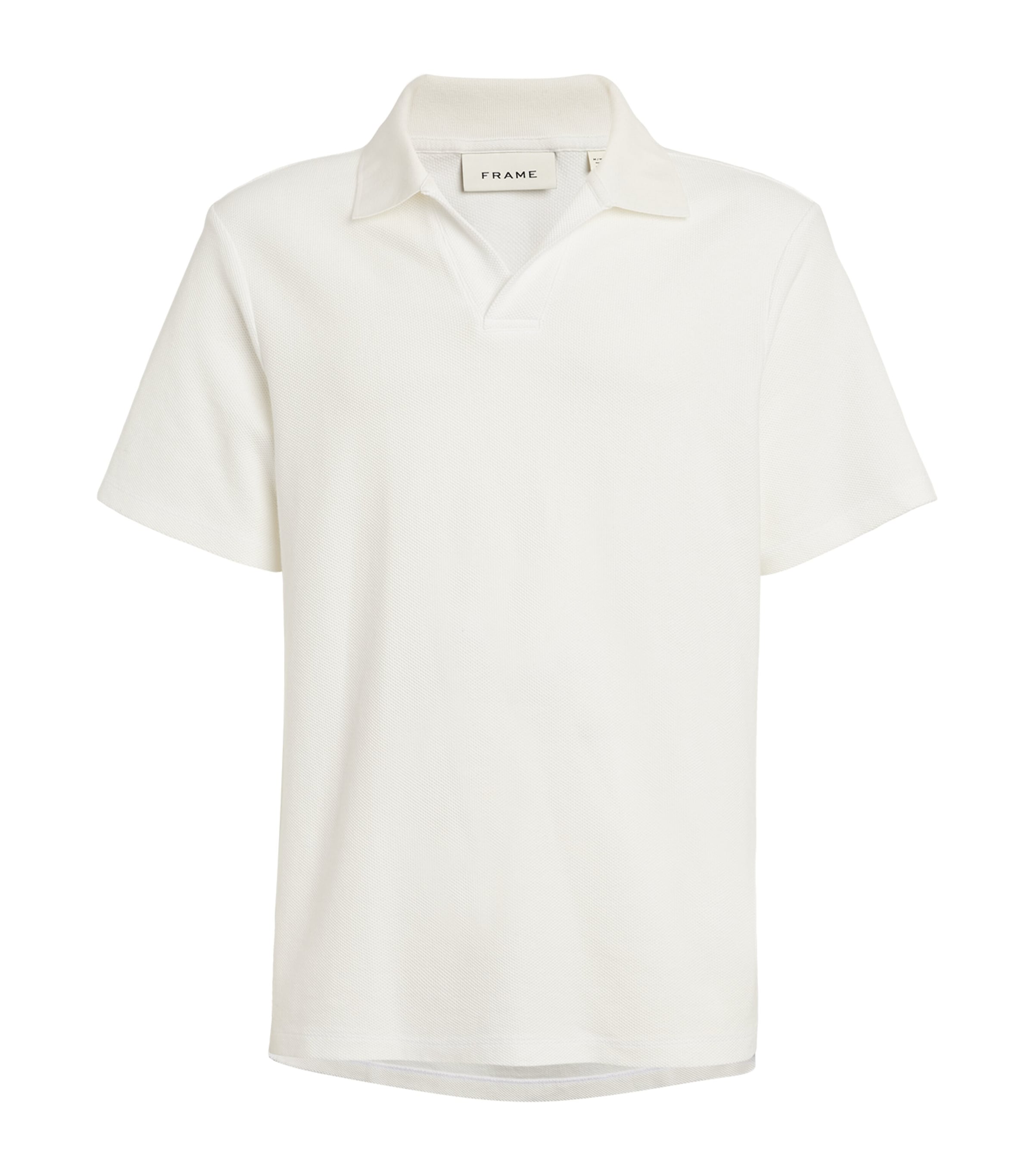 Frame Cotton Piqué Polo Shirt In White